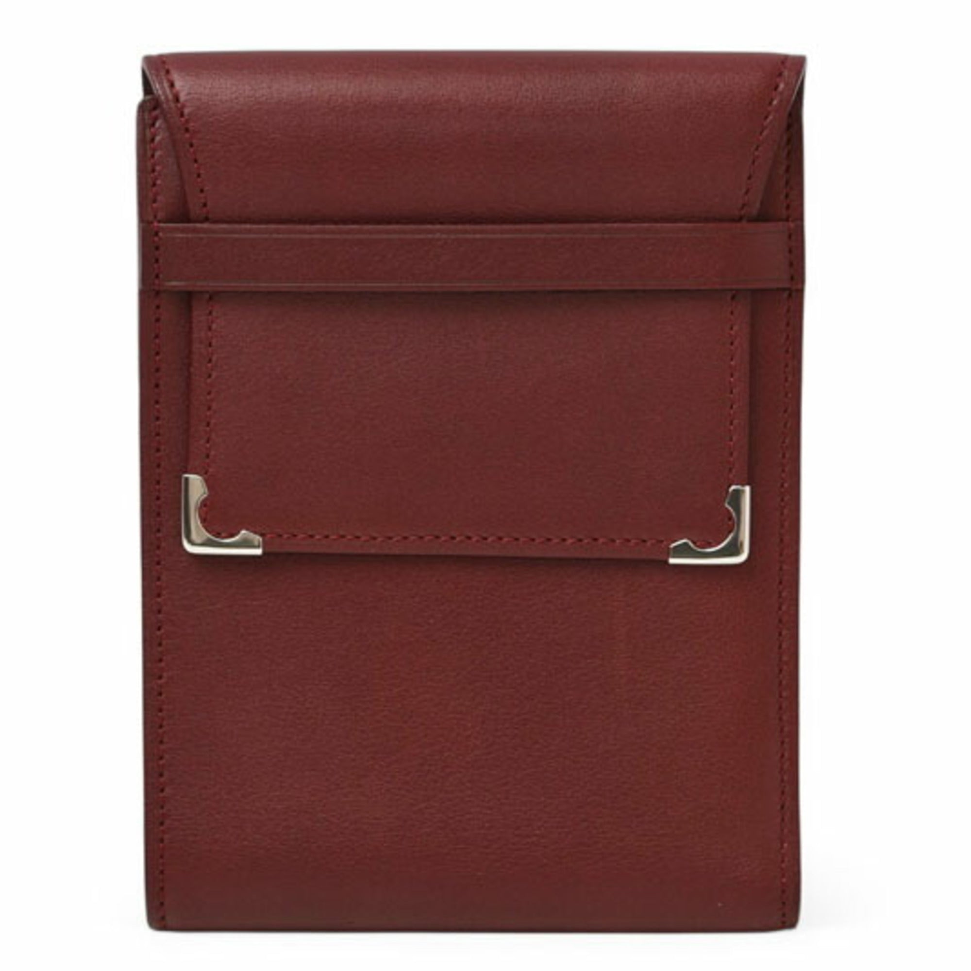 Cartier Bordeaux Leather Wallet (Tri-Fold) (Pre-Owned)
