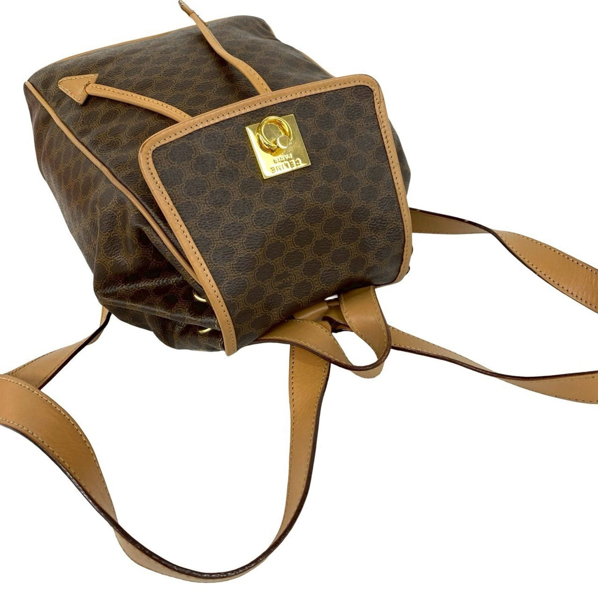 Celine Brown Leather Pvc Backpack (Pre-Owned)