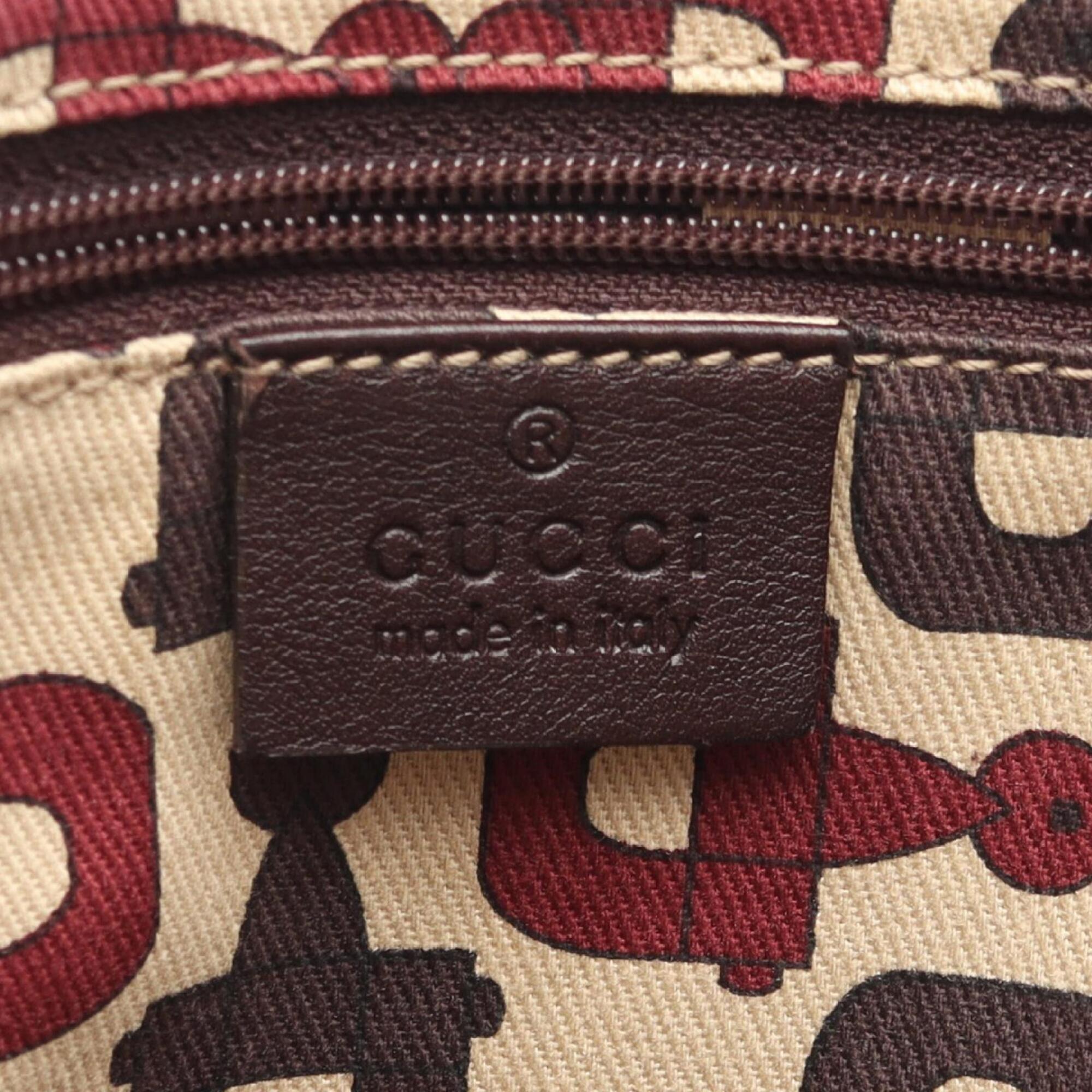 Gucci Brown Leather Handbag Shoulder Bag (Pre-Owned)
