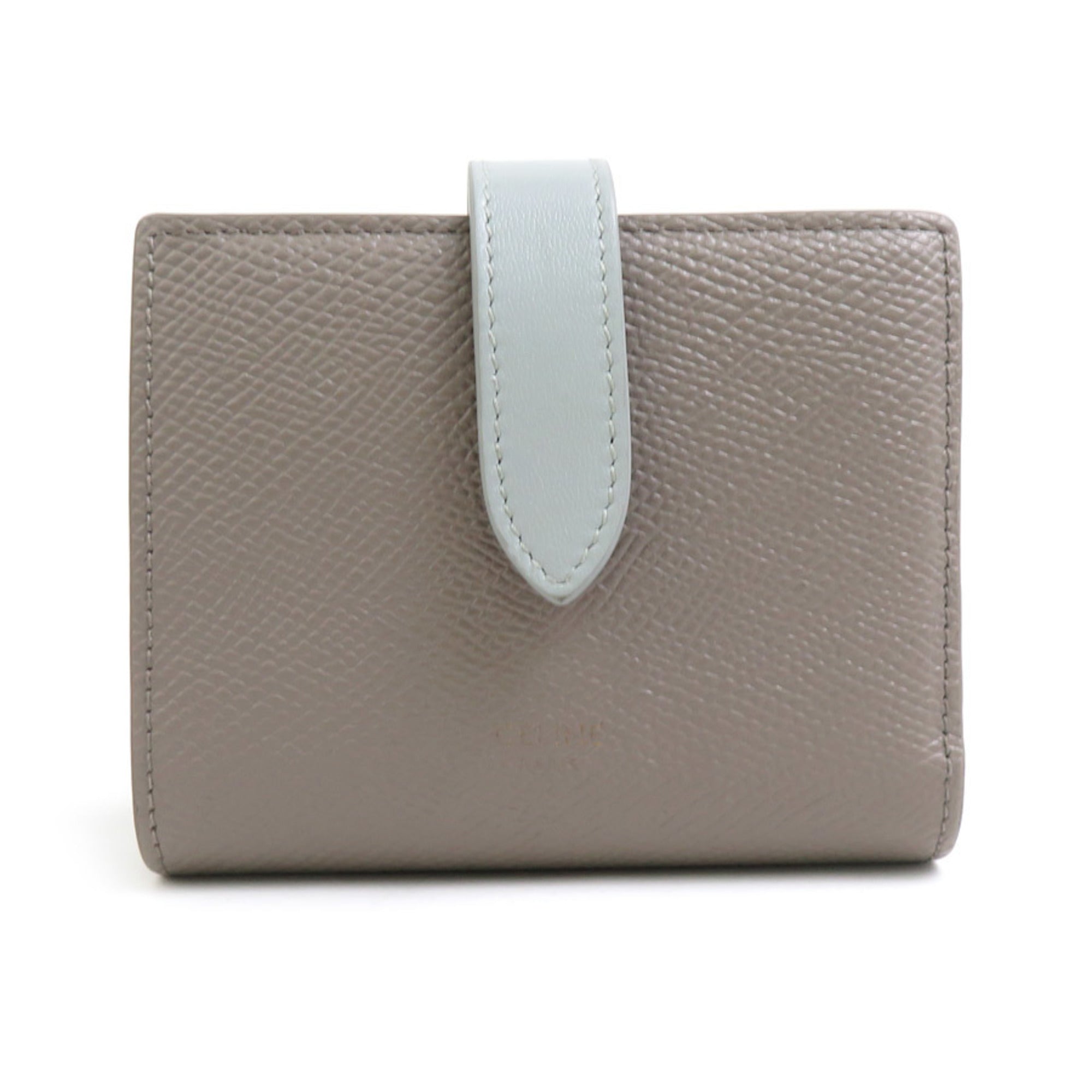 Celine Blue Gray Grayish Leather Wallet (Bi-Fold) (Pre-Owned)