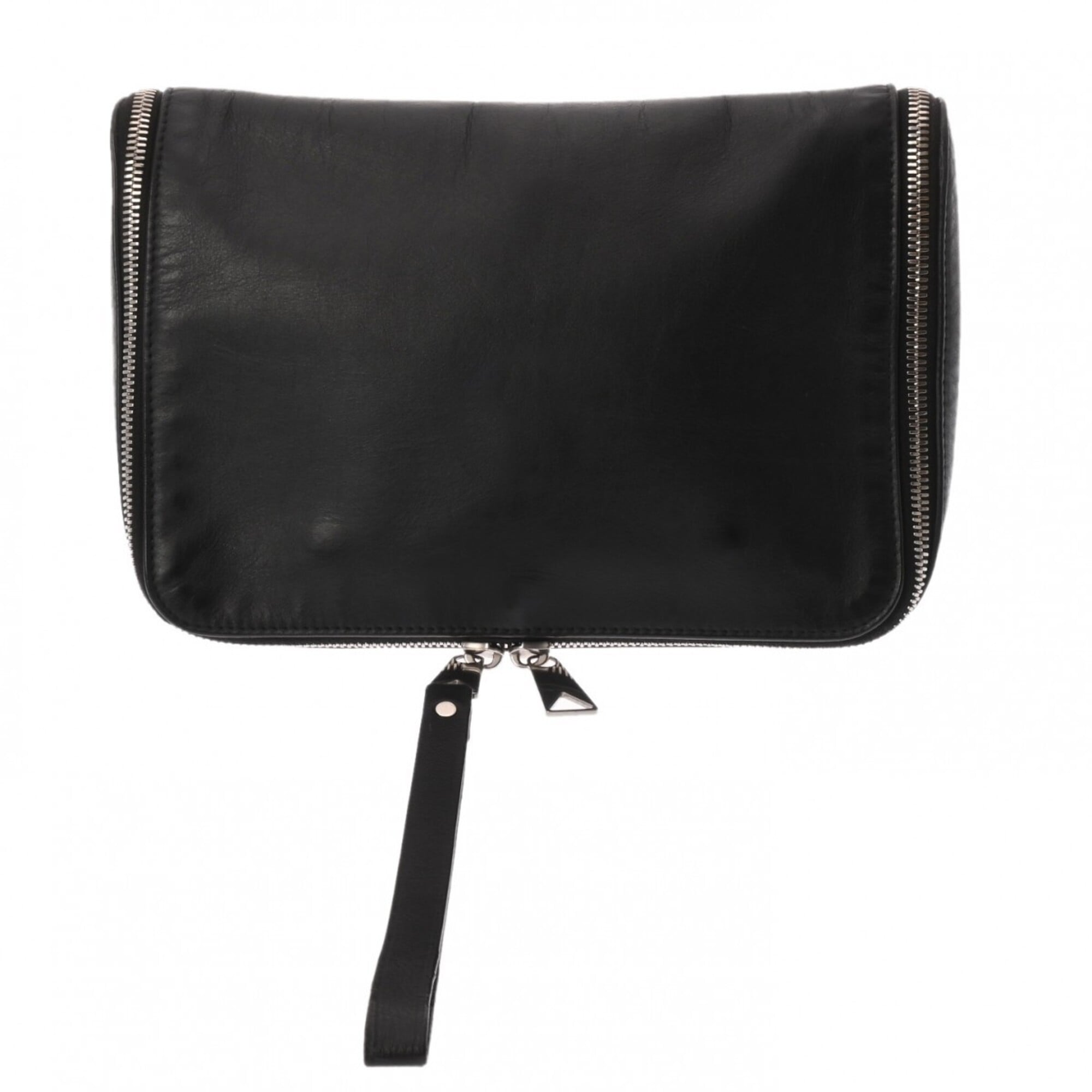 Bottega Veneta Black Leather Clutch Bag (Pre-Owned)