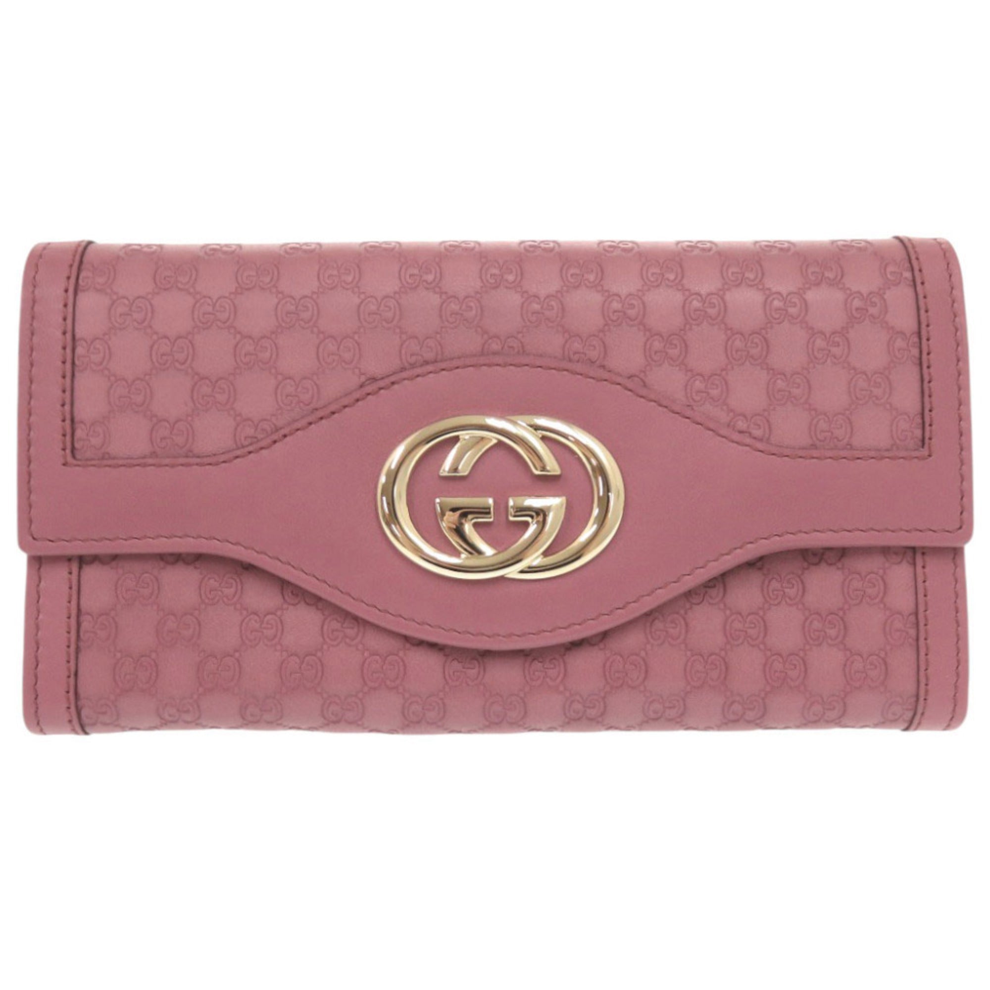 Gucci Purple Leather Long Wallet (Bi-Fold) (Pre-Owned)