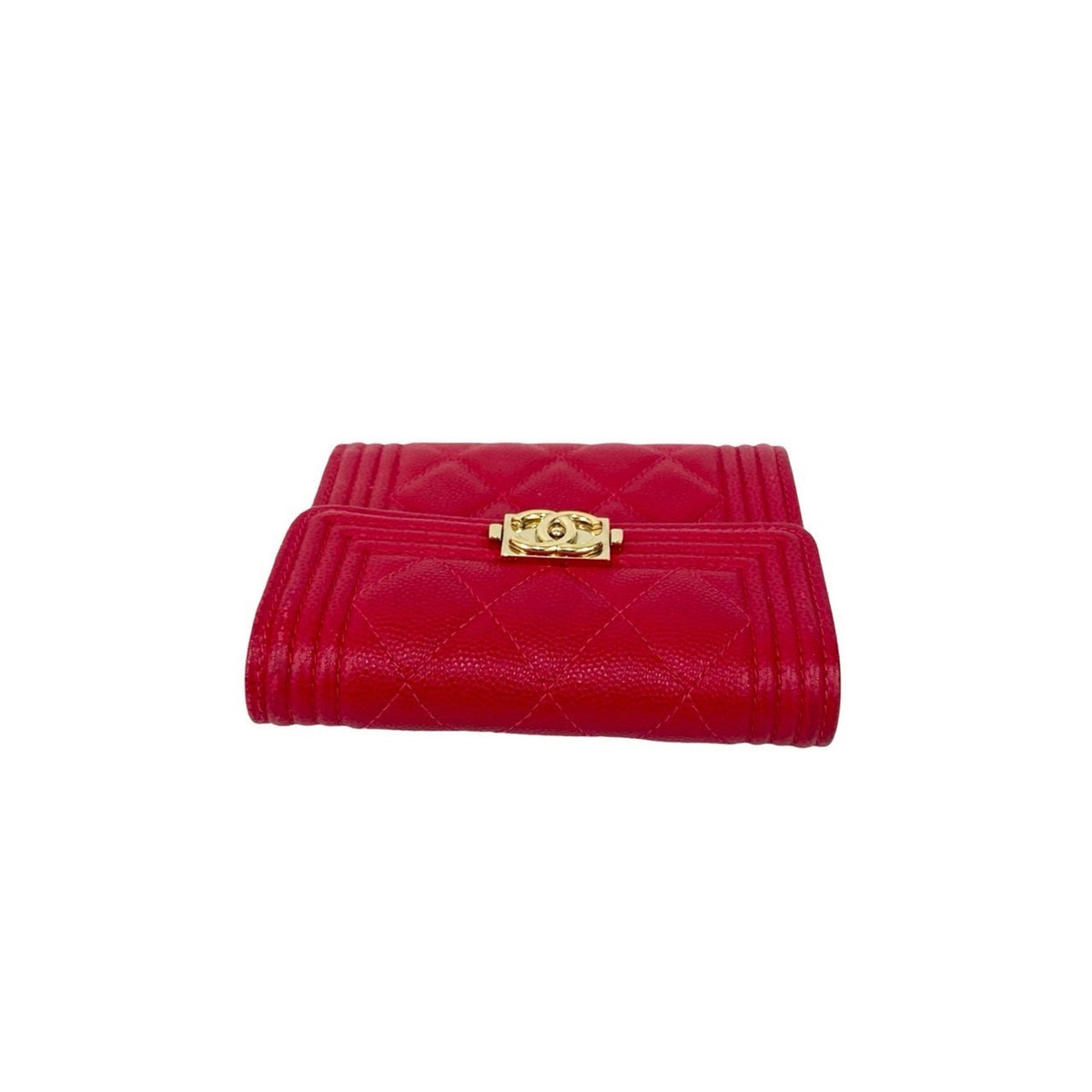 Chanel Pink Grained Calfskin Wallet (Tri-Fold) (Pre-Owned)