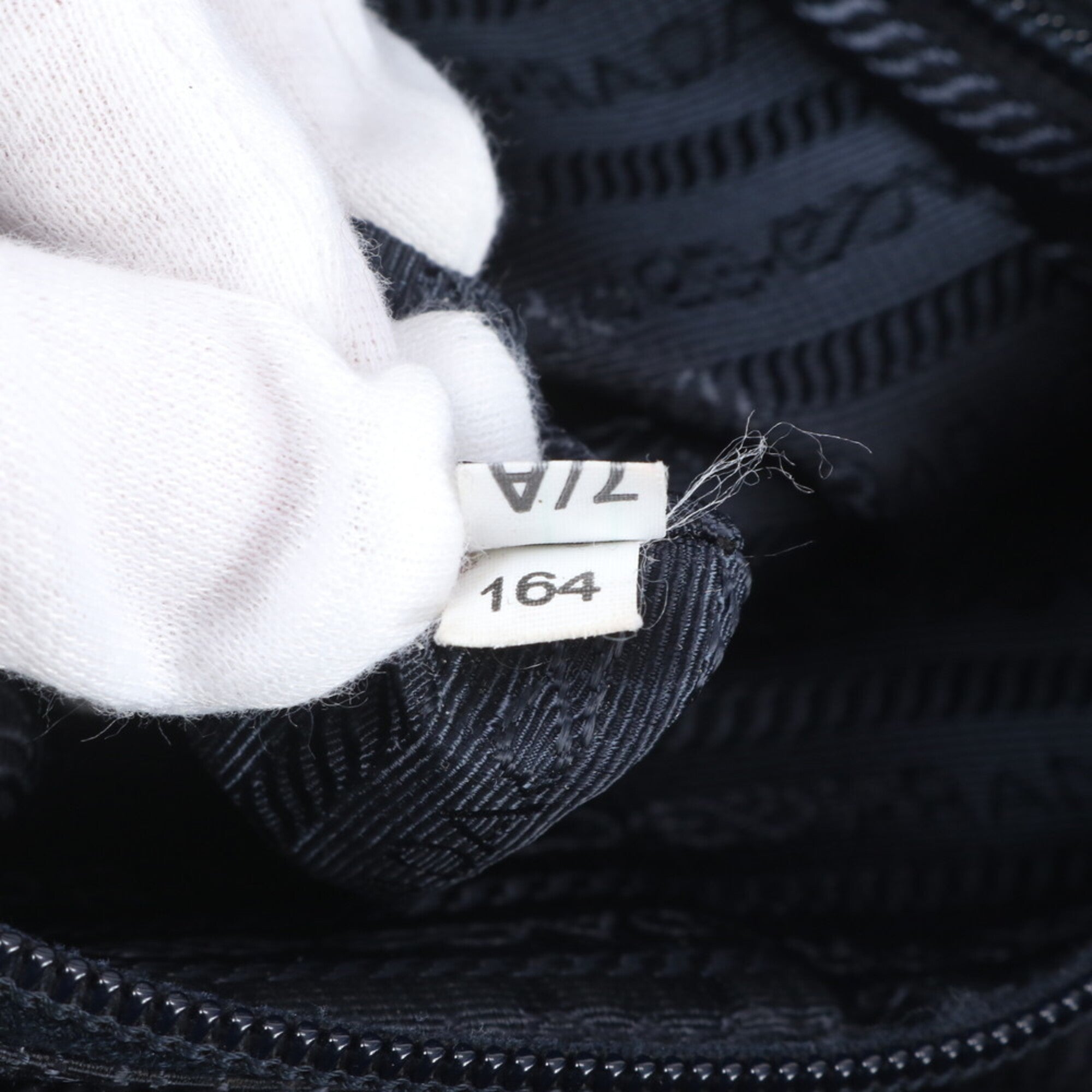 Prada Gray Navy Leather Nylon Shoulder Bag (Pre-Owned)