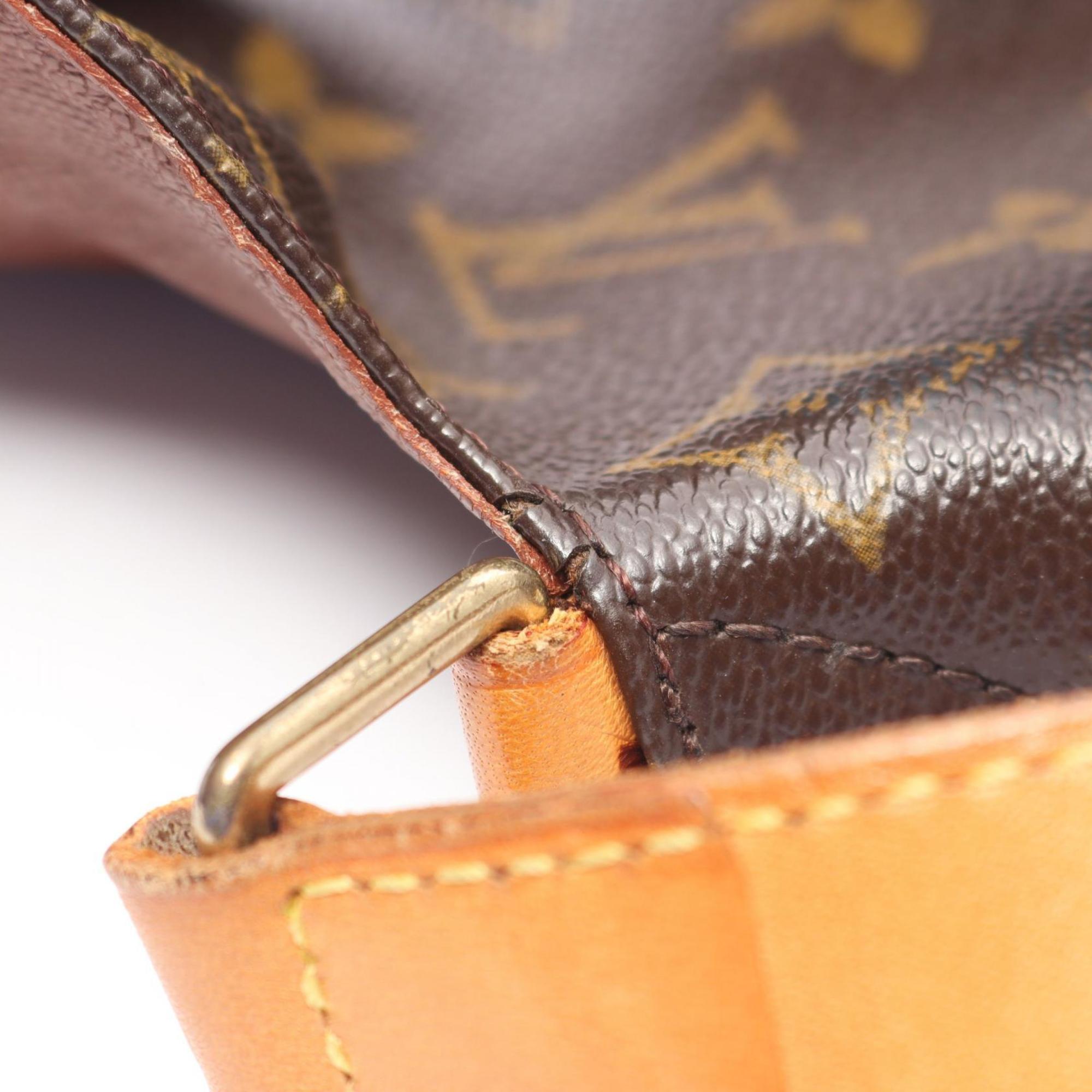 Louis Vuitton Brown Coated Canvas Leather Handbag Shoulder Bag (Pre-Owned)