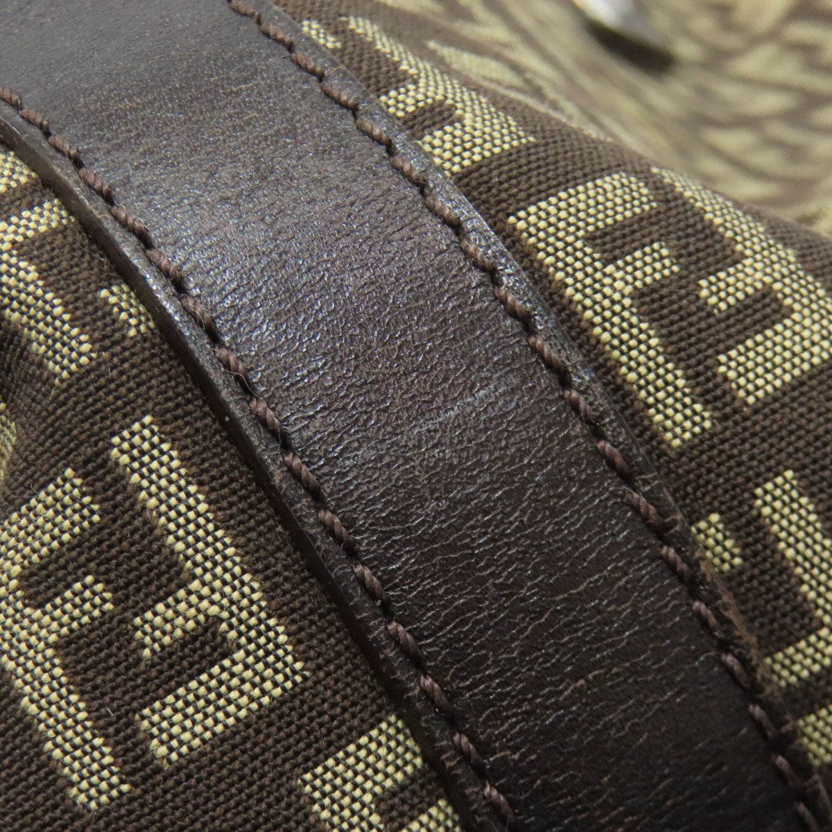 Fendi Dark Brown Canvas Tote Bag (Pre-Owned)