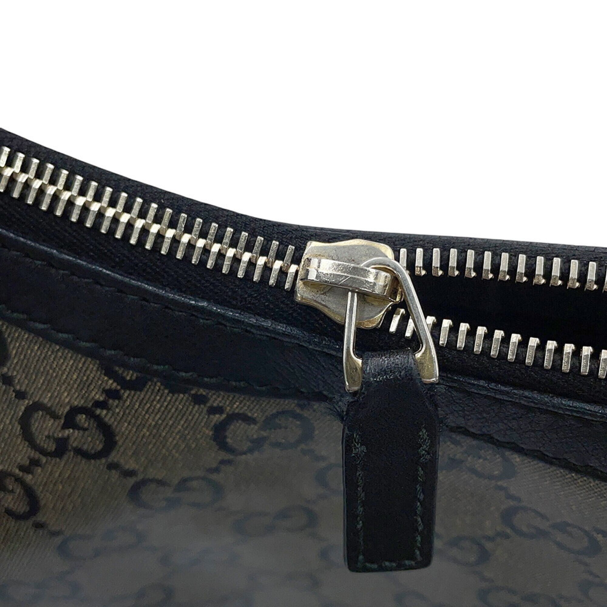 Gucci Black Gold Gray Pvc Leather Shoulder Bag (Pre-Owned)