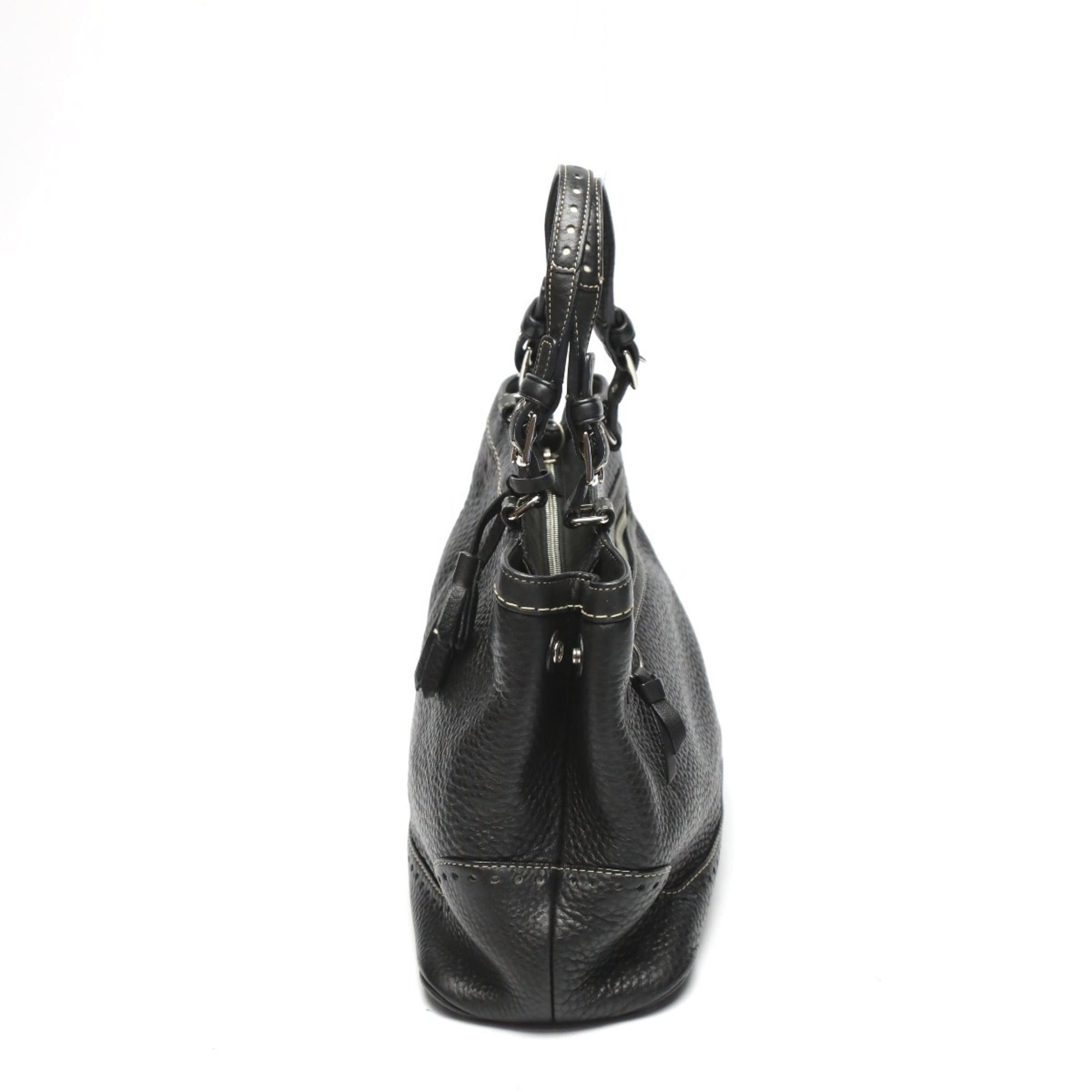 Coach Black Leather Handbag (Pre-Owned)