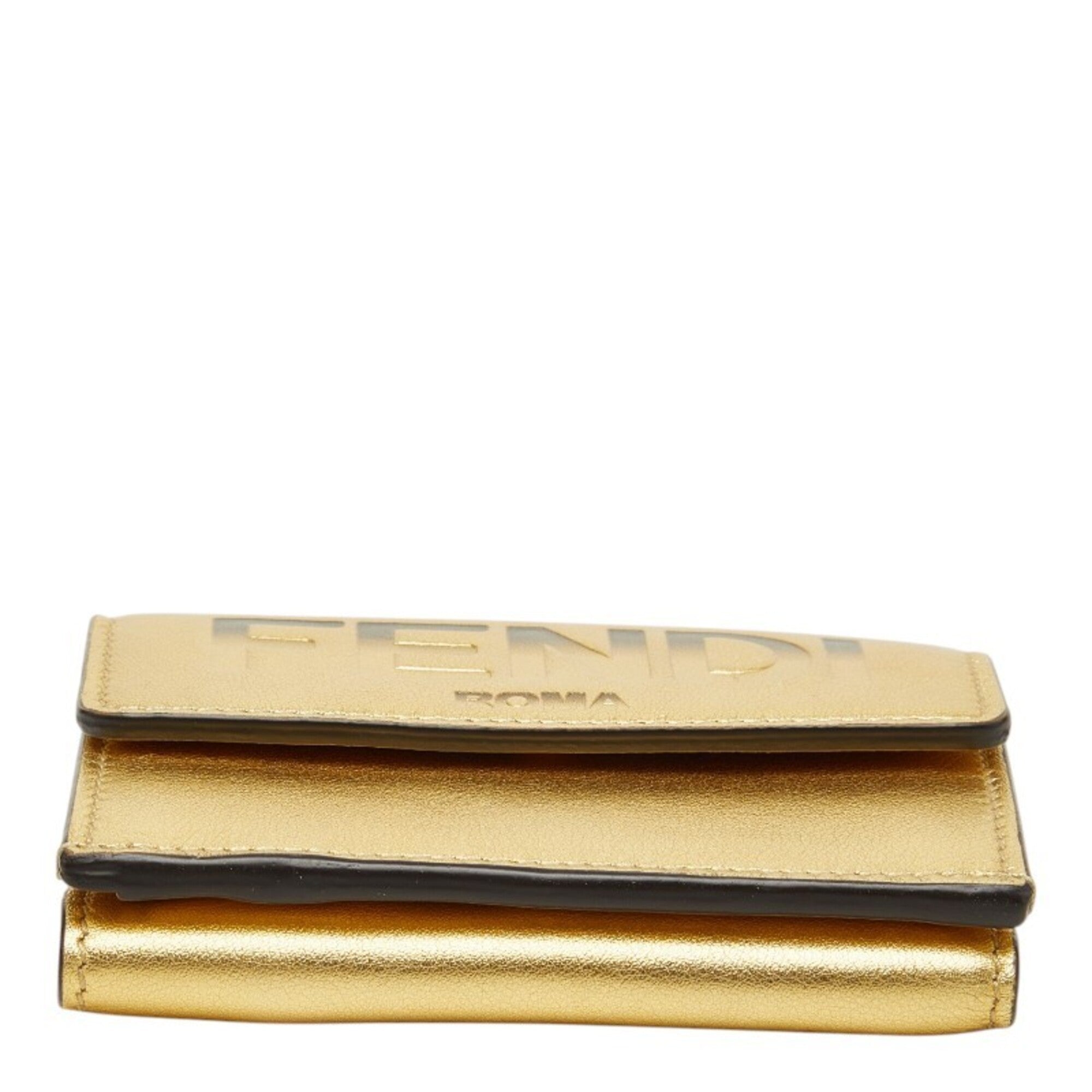 Fendi Gold Leather Wallet (Tri-Fold) (Pre-Owned)
