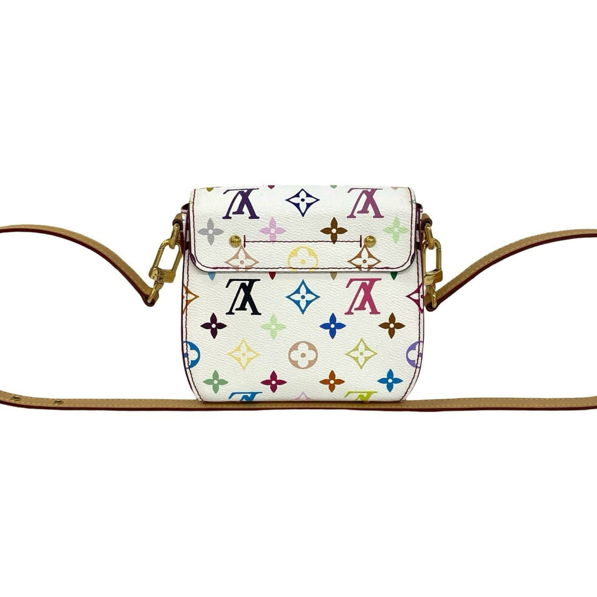 Louis Vuitton Multi-Color White Leather Pvc Shoulder Bag (Pre-Owned)