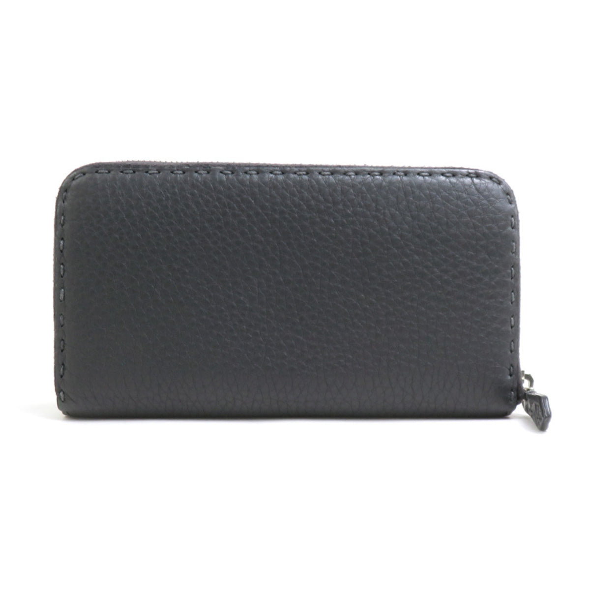Fendi Gray Leather Long Wallet (Bi-Fold) (Pre-Owned)