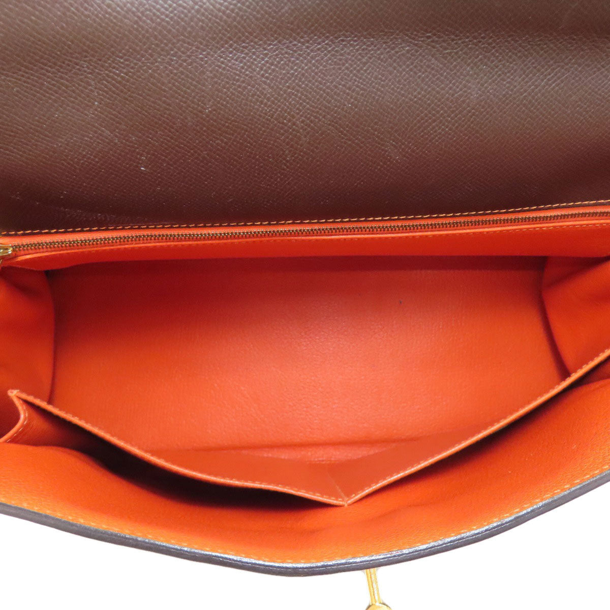 Hermes Brown Orange Epsom Leather Handbag (Pre-Owned)