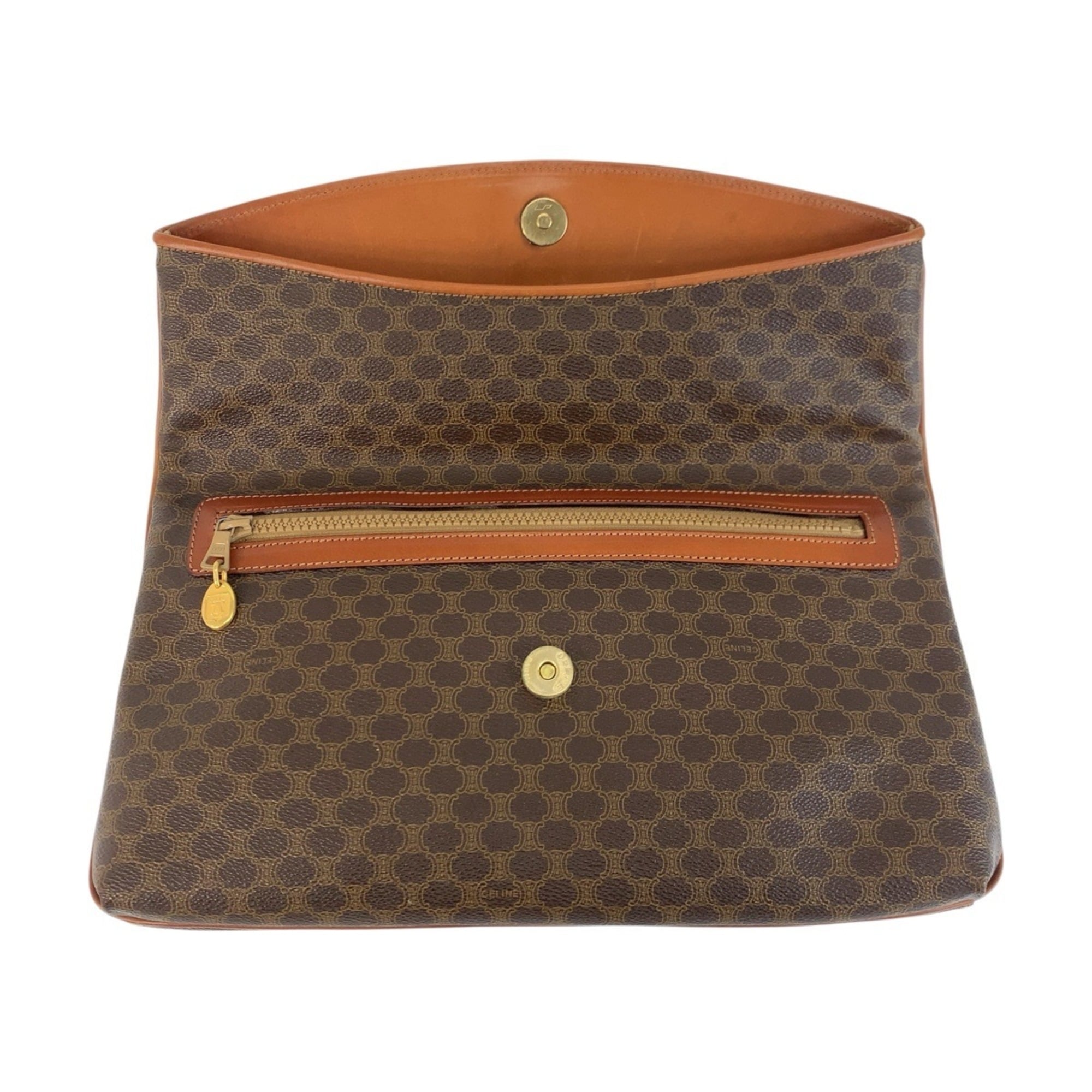 Celine Brown Pvc Clutch Bag Handbag Pouch (Pre-Owned)