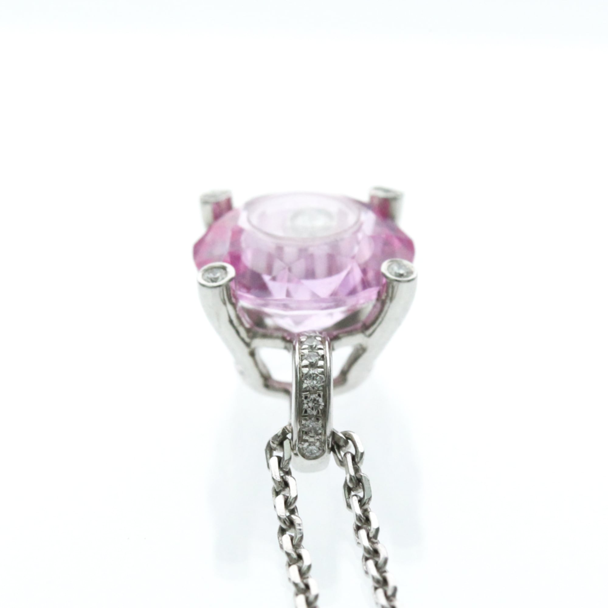 Chopard Happy Diamonds 5 Diamond Round Pendant 18K White Gold With Diamonds Silver White_Gold Necklace Jewelry (Pre-Owned)