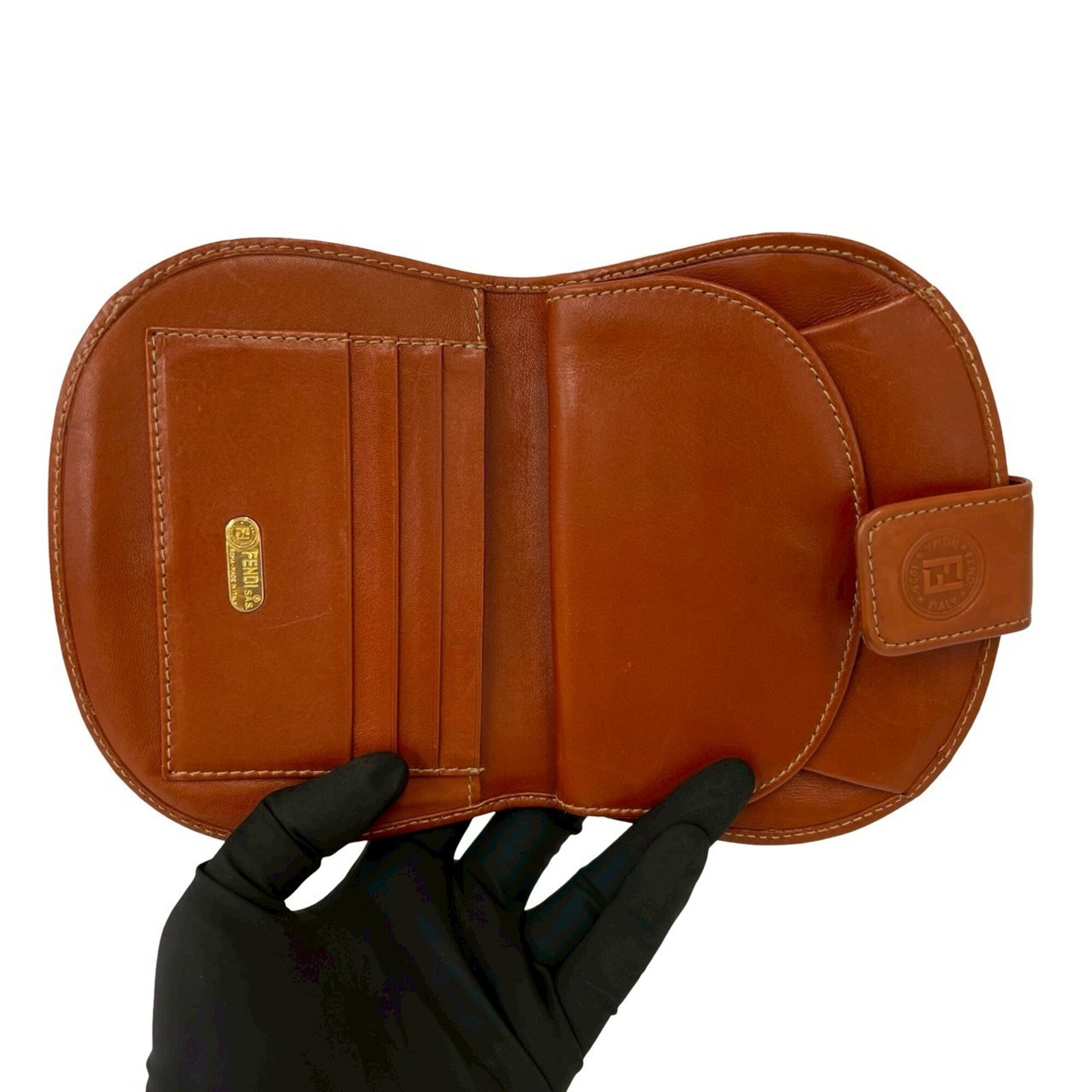 Fendi Black Brown Khaki Leather Pvc Wallet (Bi-Fold) (Pre-Owned)