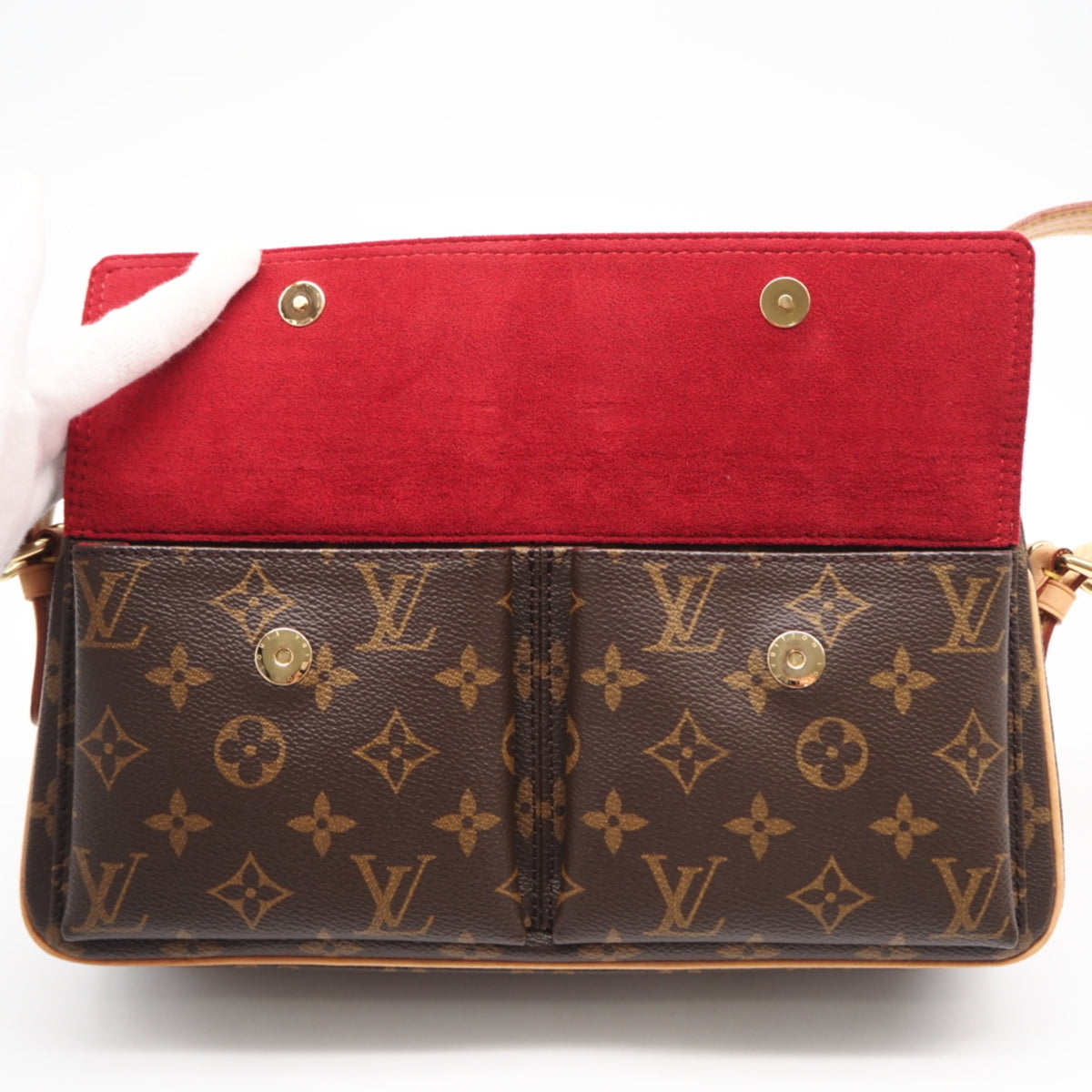 Louis Vuitton Beige Brown Coated Canvas Handbag (Pre-Owned)
