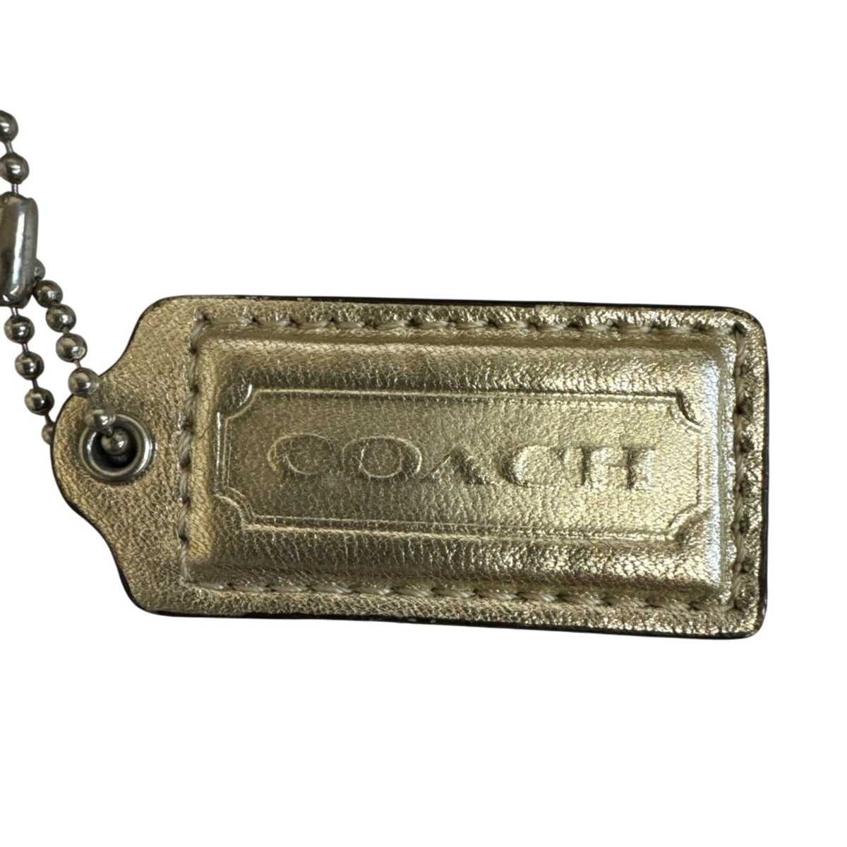 Coach Beige Gold Canvas Leather Shoulder Bag (Pre-Owned)