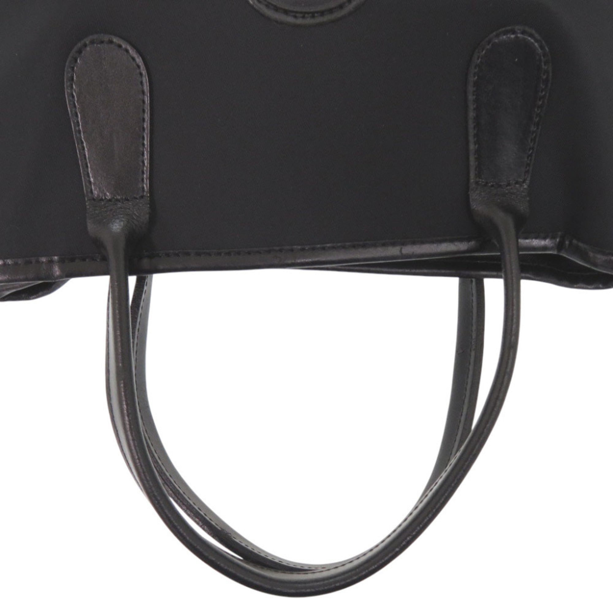 Longchamp Black Nylon Leather Handbag (Pre-Owned)