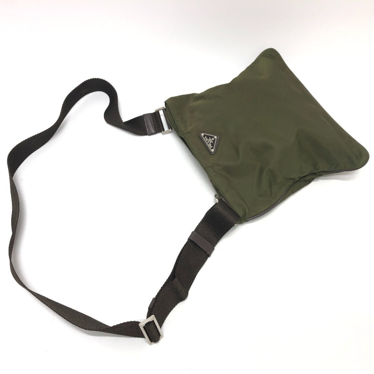 Prada Khaki Nylon Shoulder Bag (Pre-Owned)