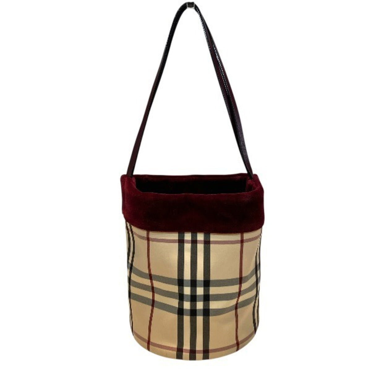 Burberry Beige Bordeaux Canvas Handbag Tote Bag (Pre-Owned)
