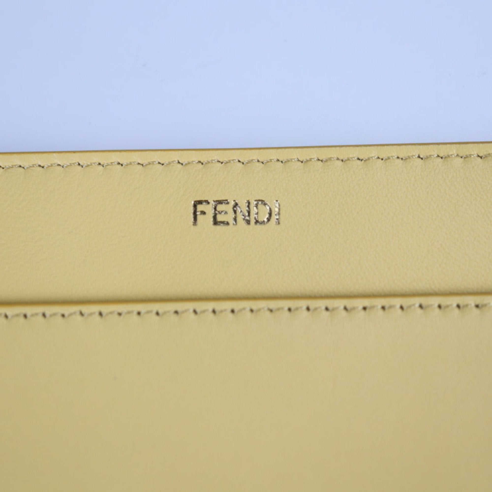 Fendi Cream Yellow Leather Pouch (Pre-Owned)