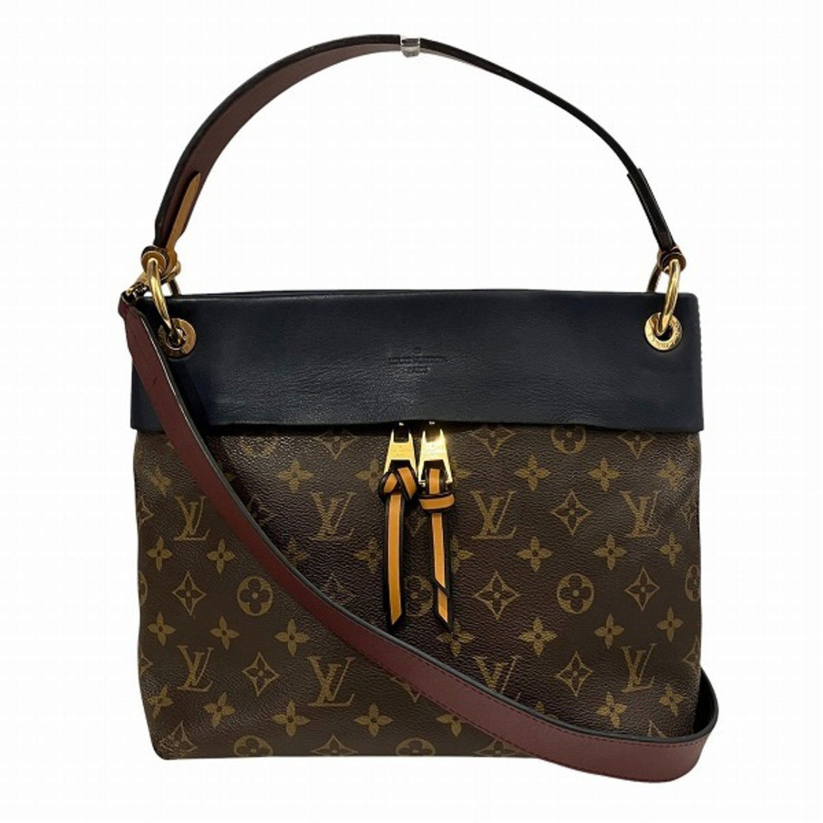 Louis Vuitton Brown Galle Monogram Navy Monogram Handbag Shoulder Bag (Pre-Owned)