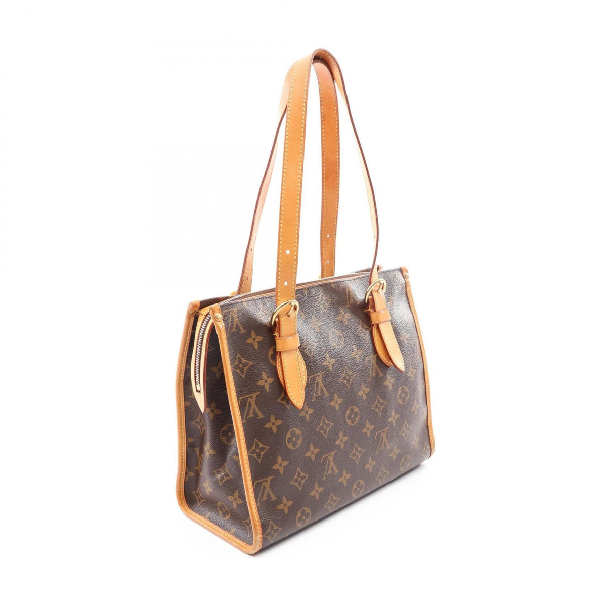 Louis Vuitton Brown Monogram Coated Canvas Leather Handbag Tote Bag (Pre-Owned)