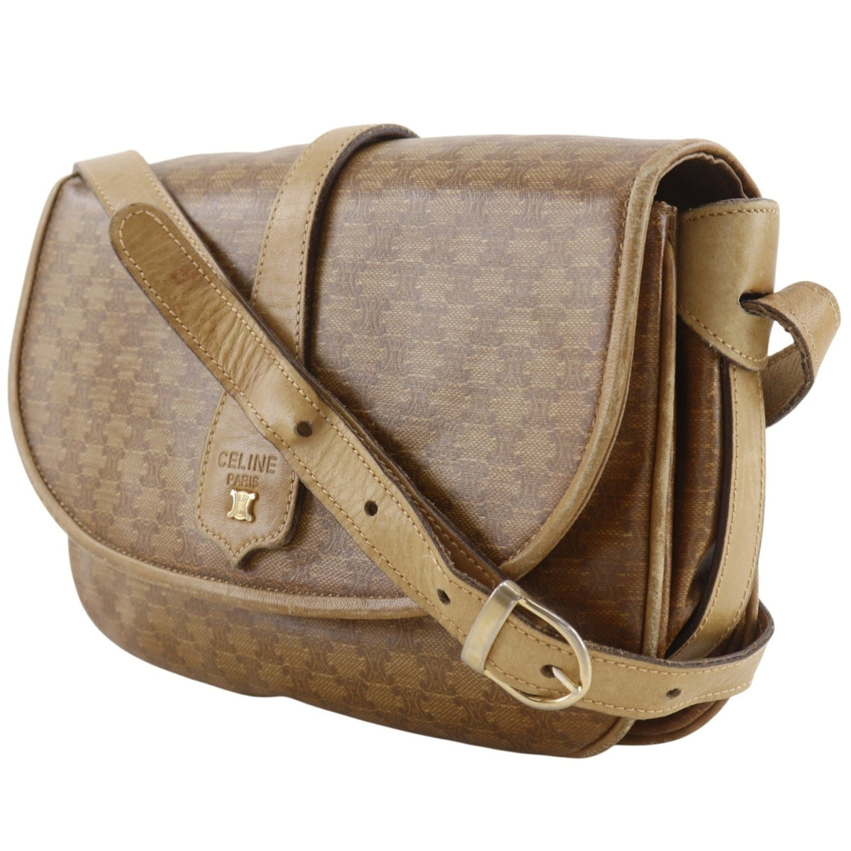 Celine Macadam Brown Pvc Shoulder Bag (Pre-Owned)