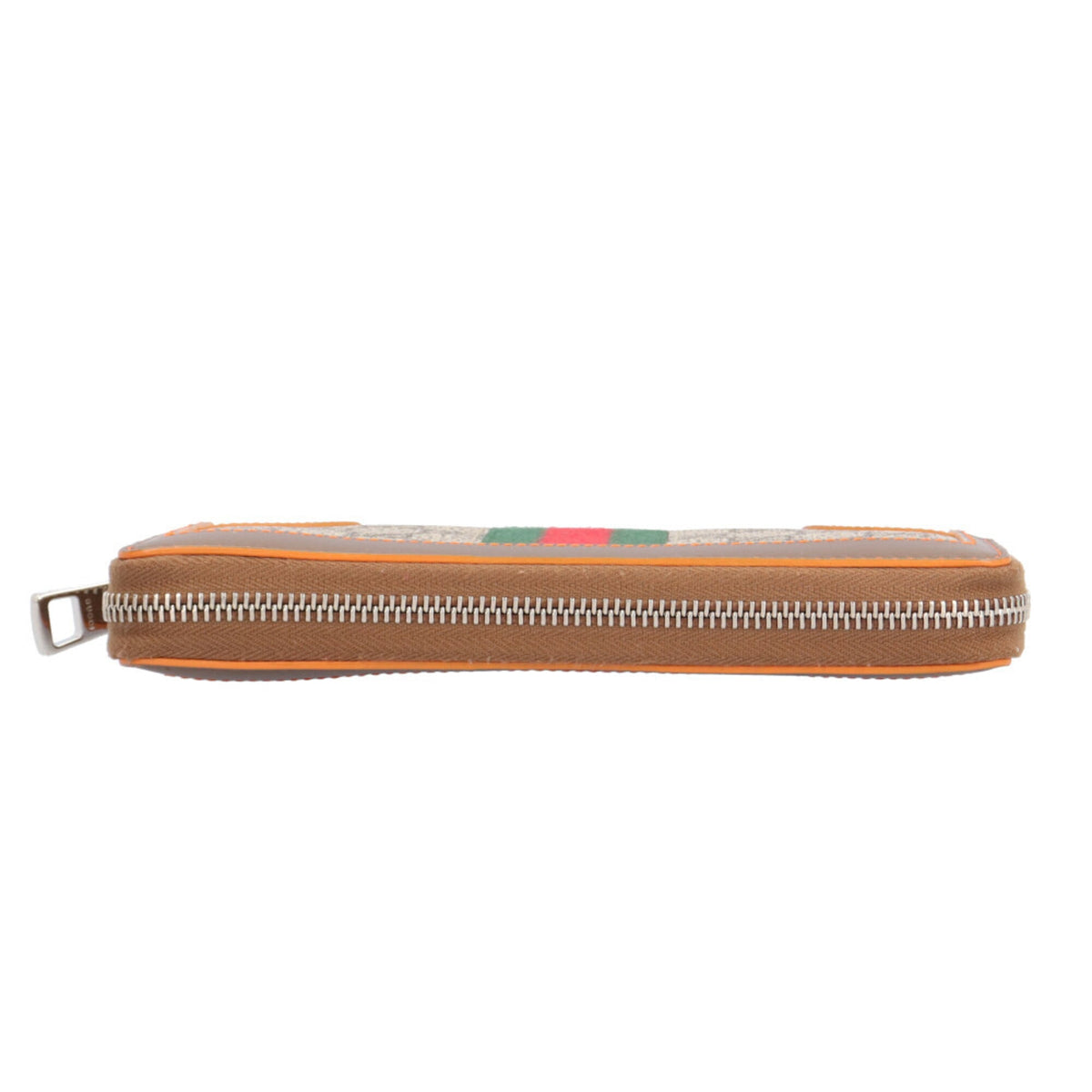 Gucci Beige Brown Gg Supreme Canvas Leather Long Wallet (Bi-Fold) (Pre-Owned)