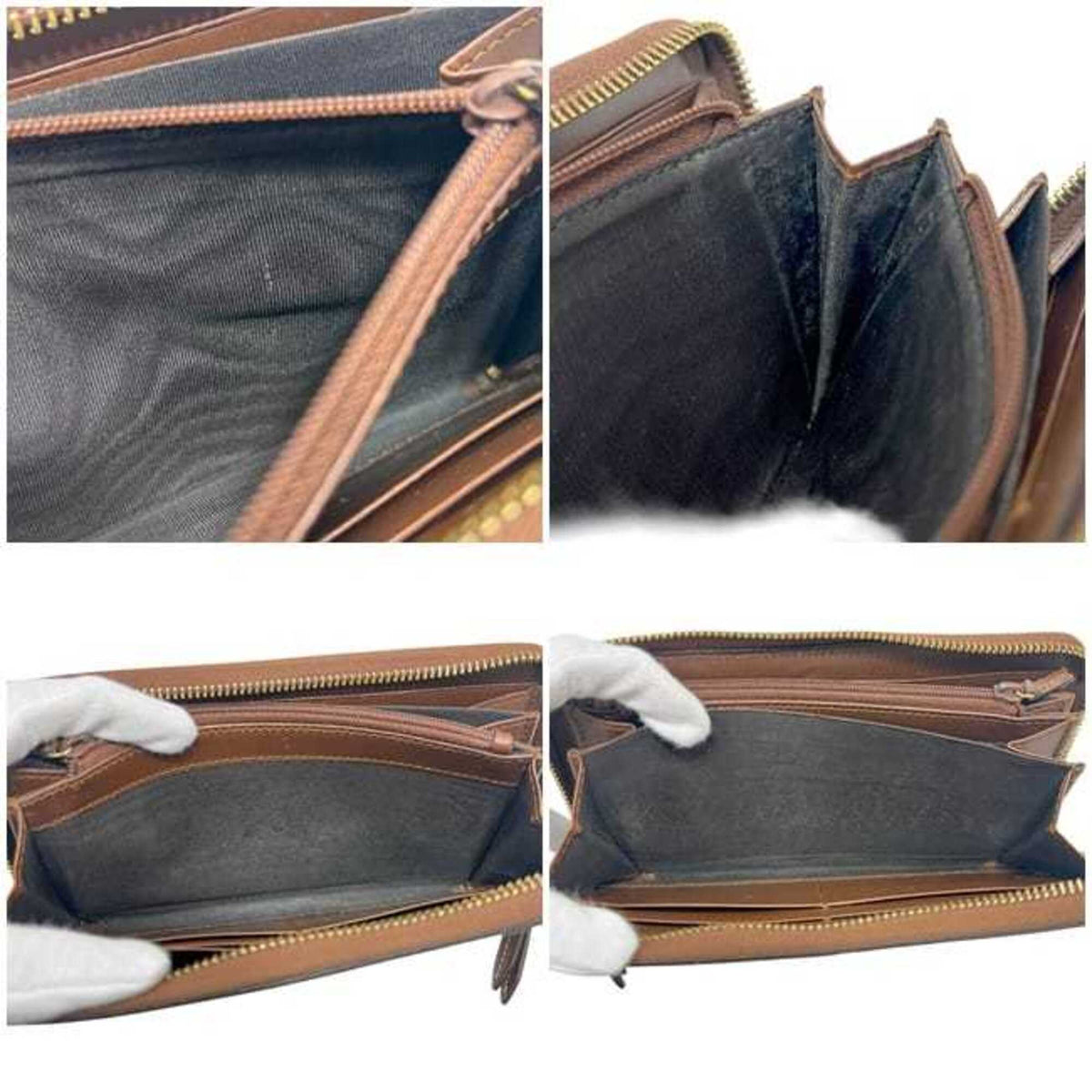 Gucci Beige Brown Pvc Leather Long Wallet (Bi-Fold) (Pre-Owned)