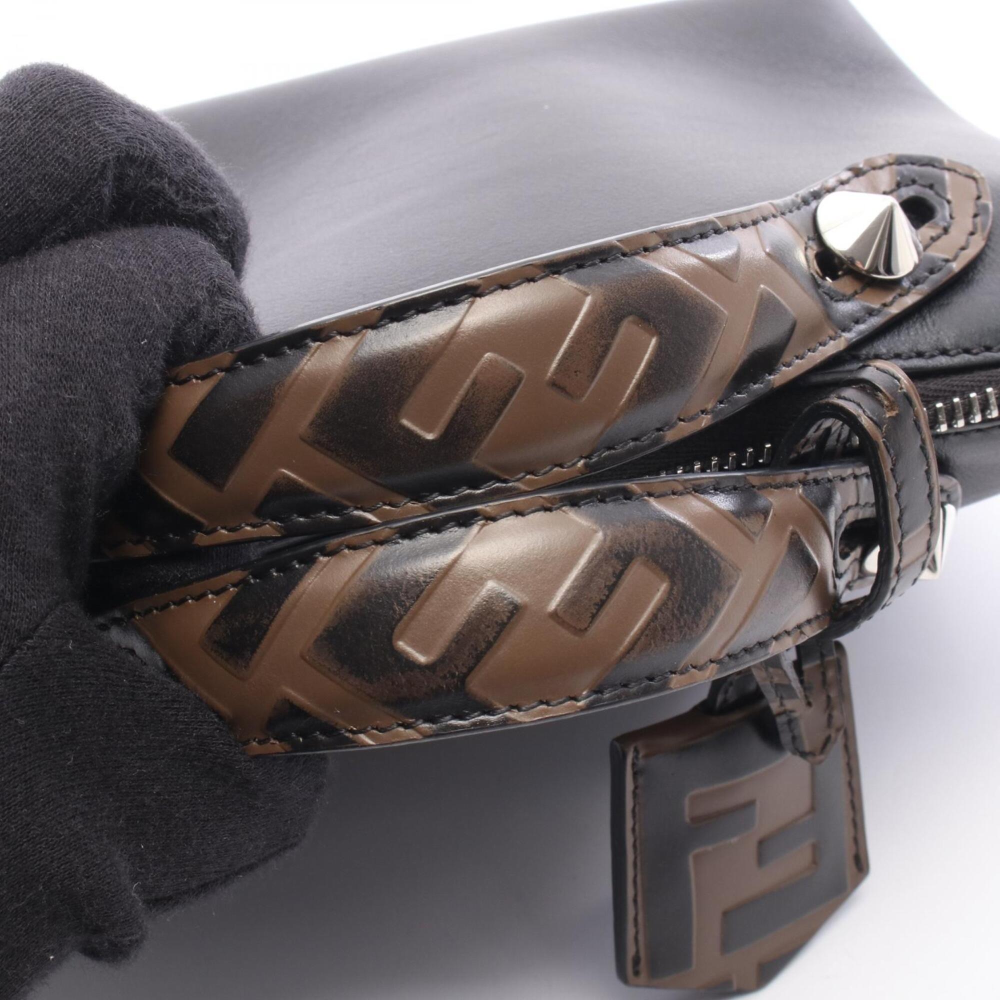 Fendi Black Brown Leather Handbag (Pre-Owned)