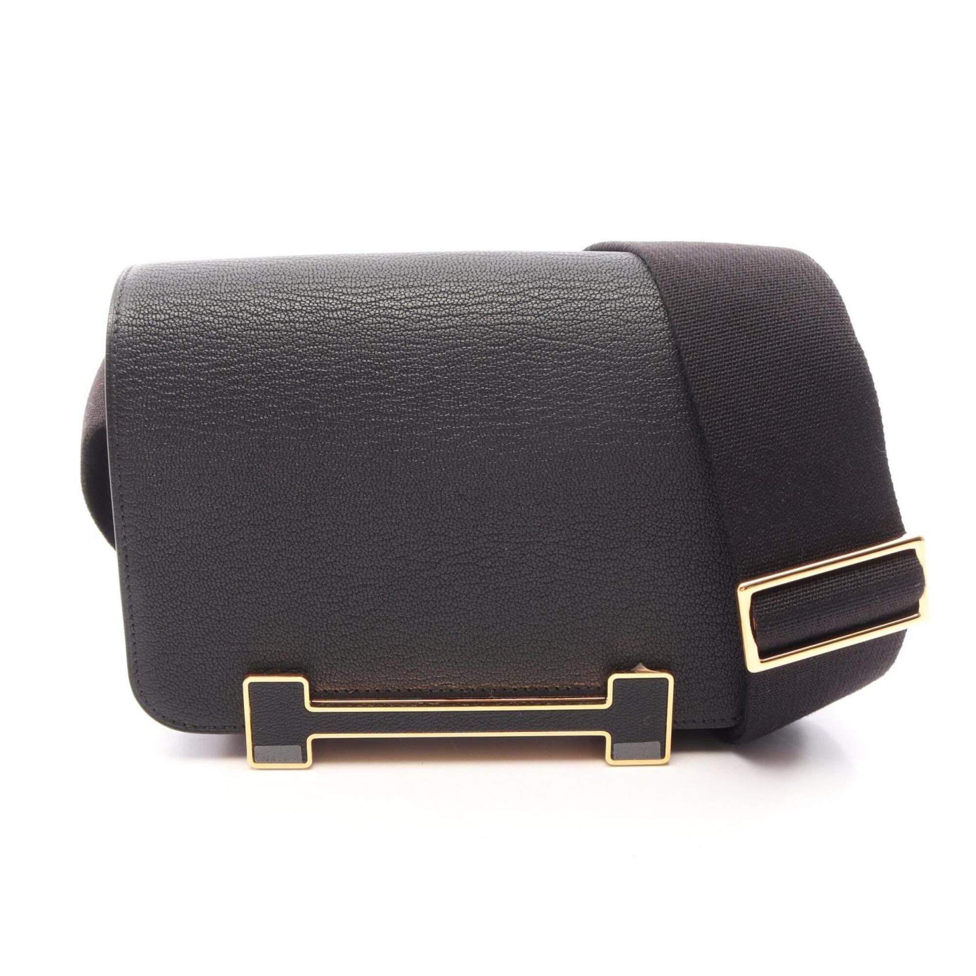 Hermes Black Chevre Leather Shoulder Bag (Pre-Owned)