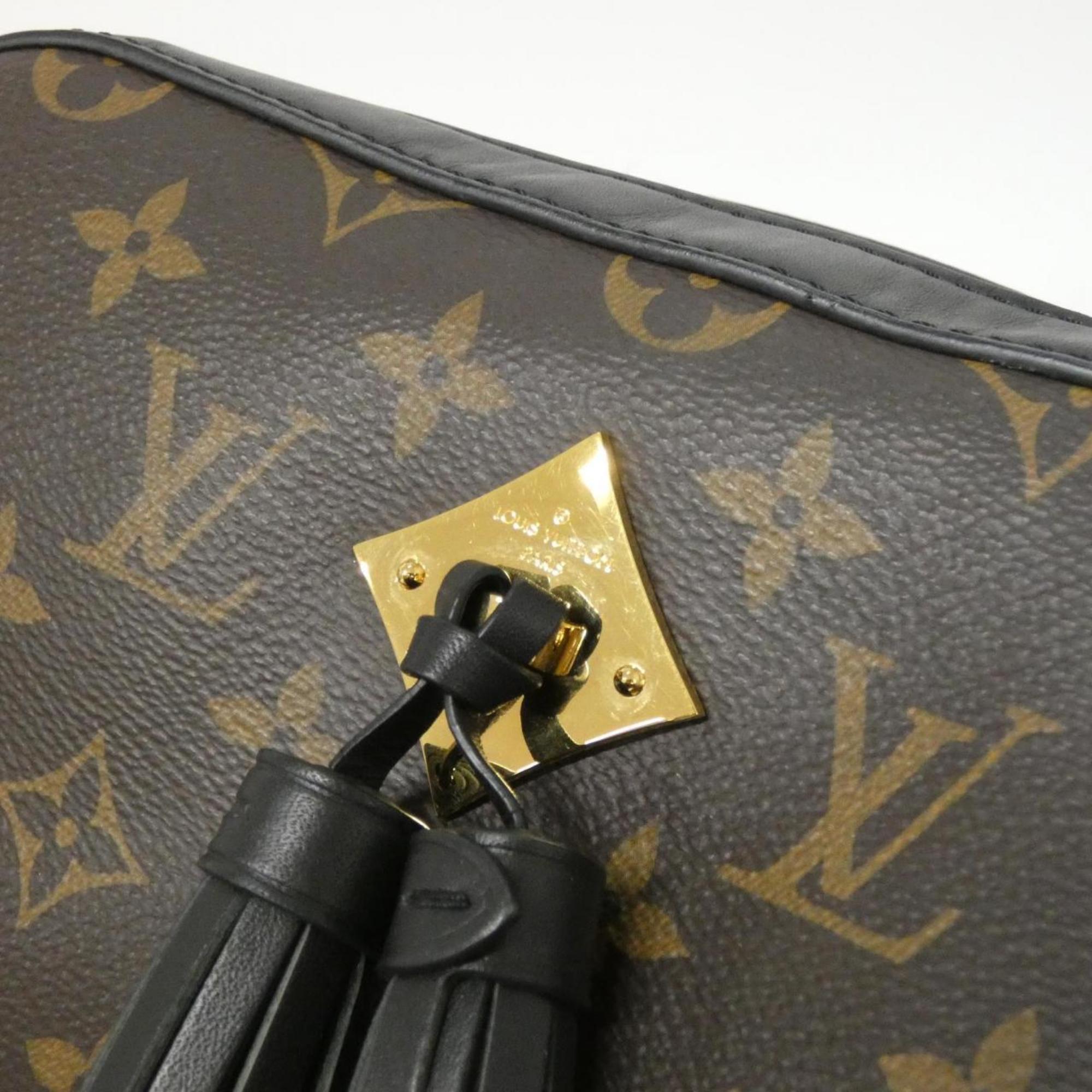 Louis Vuitton Black Marron Coated Canvas Leather Shoulder Bag (Pre-Owned)