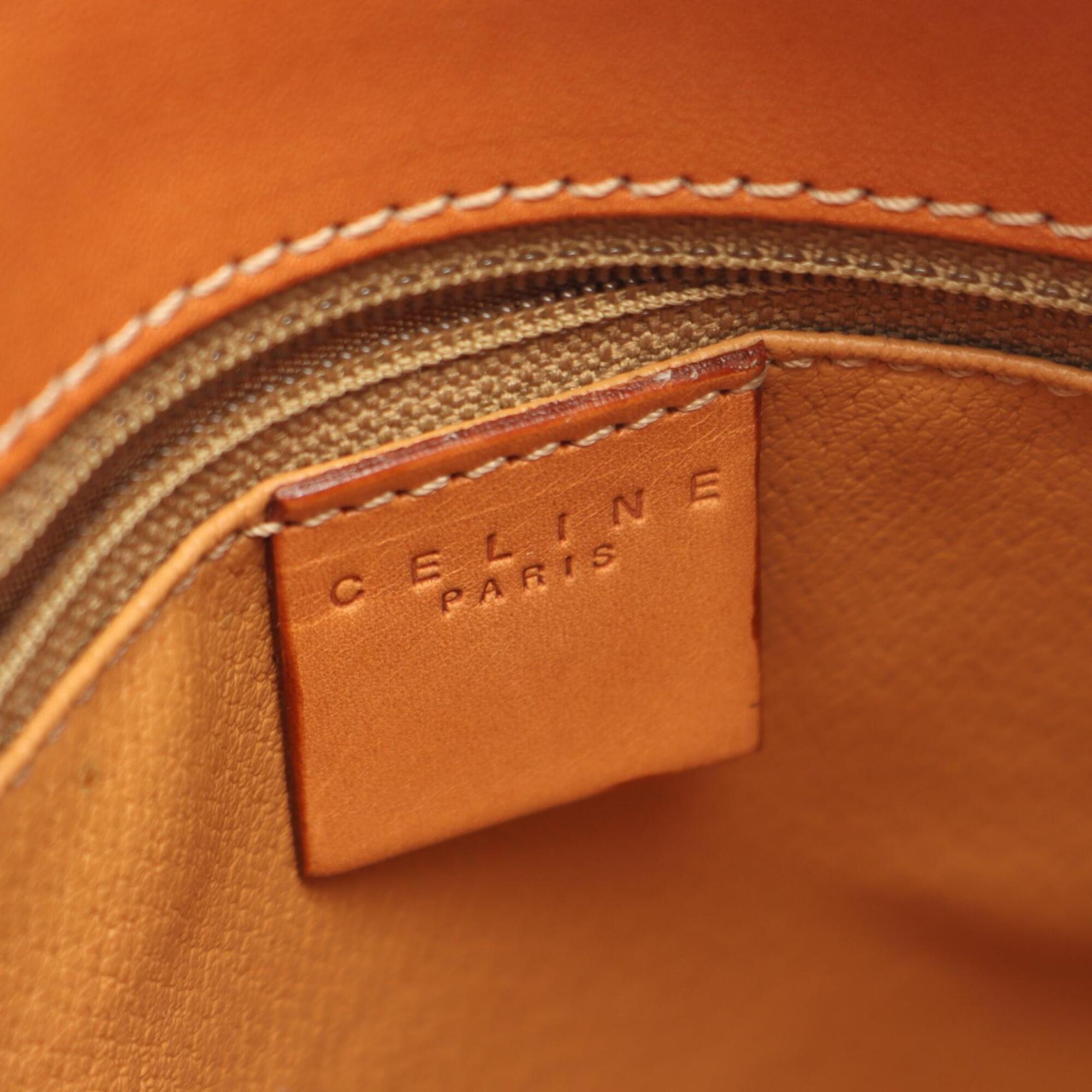 Celine Brown Coated Canvas Leather Handbag (Pre-Owned)
