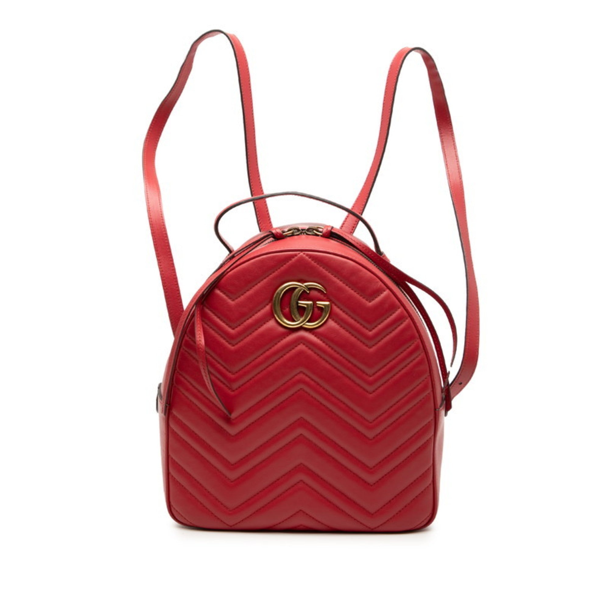 Gucci Red Color Leather Backpack (Pre-Owned)