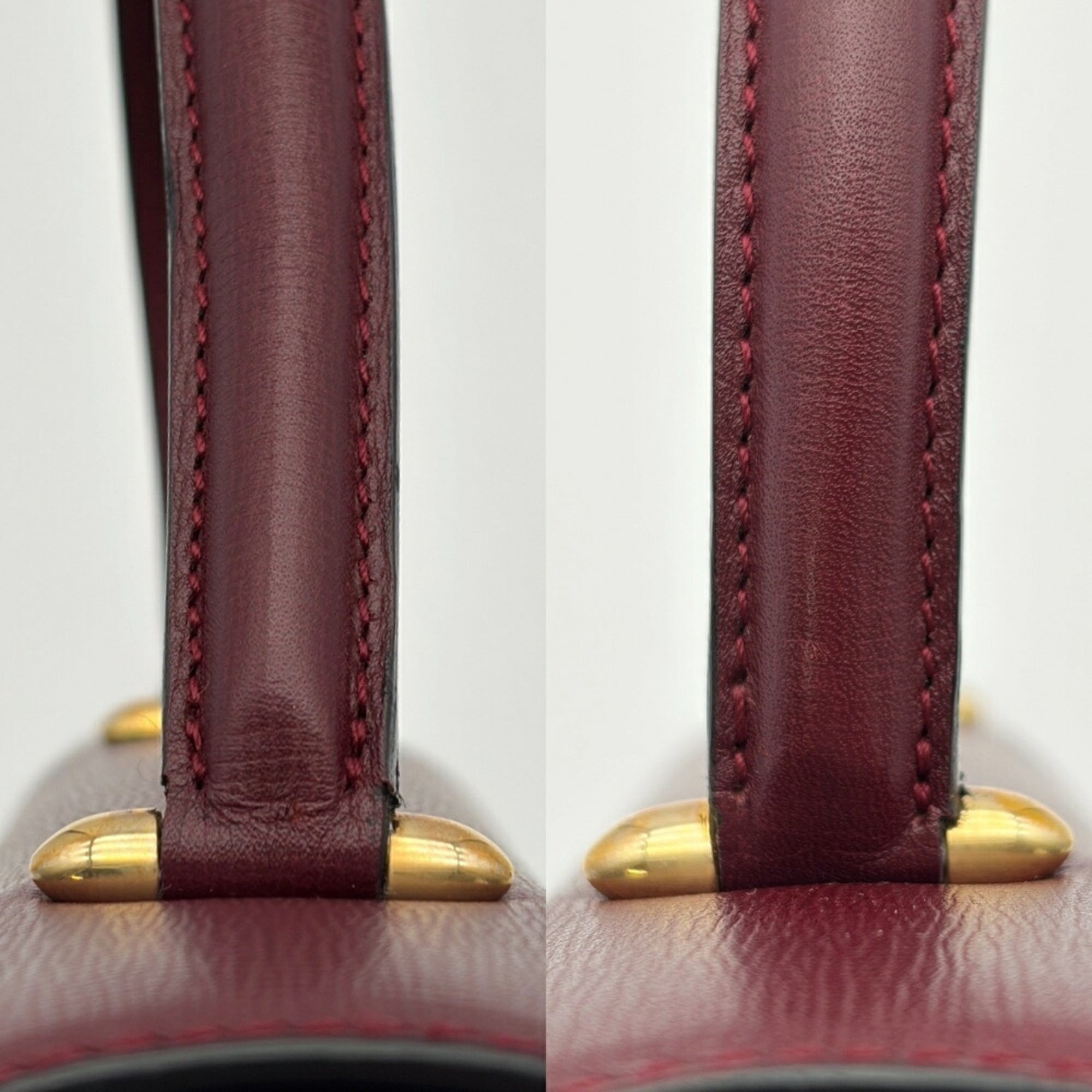 Cartier Must Bordeaux Leather Handbag (Pre-Owned)