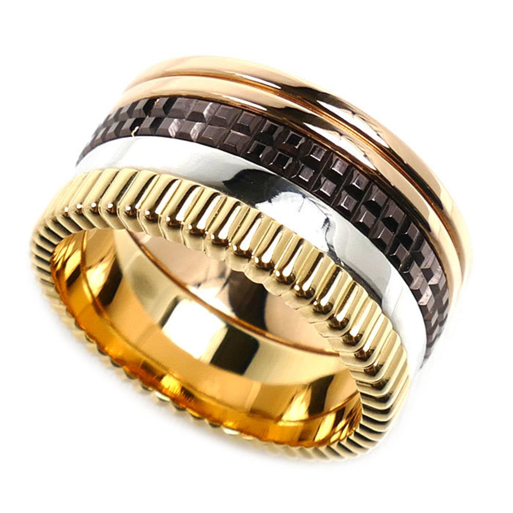 Boucheron Yellow Gold (18K) Pink Gold (18K) White Gold (18K) Band Ring (Pre-Owned)