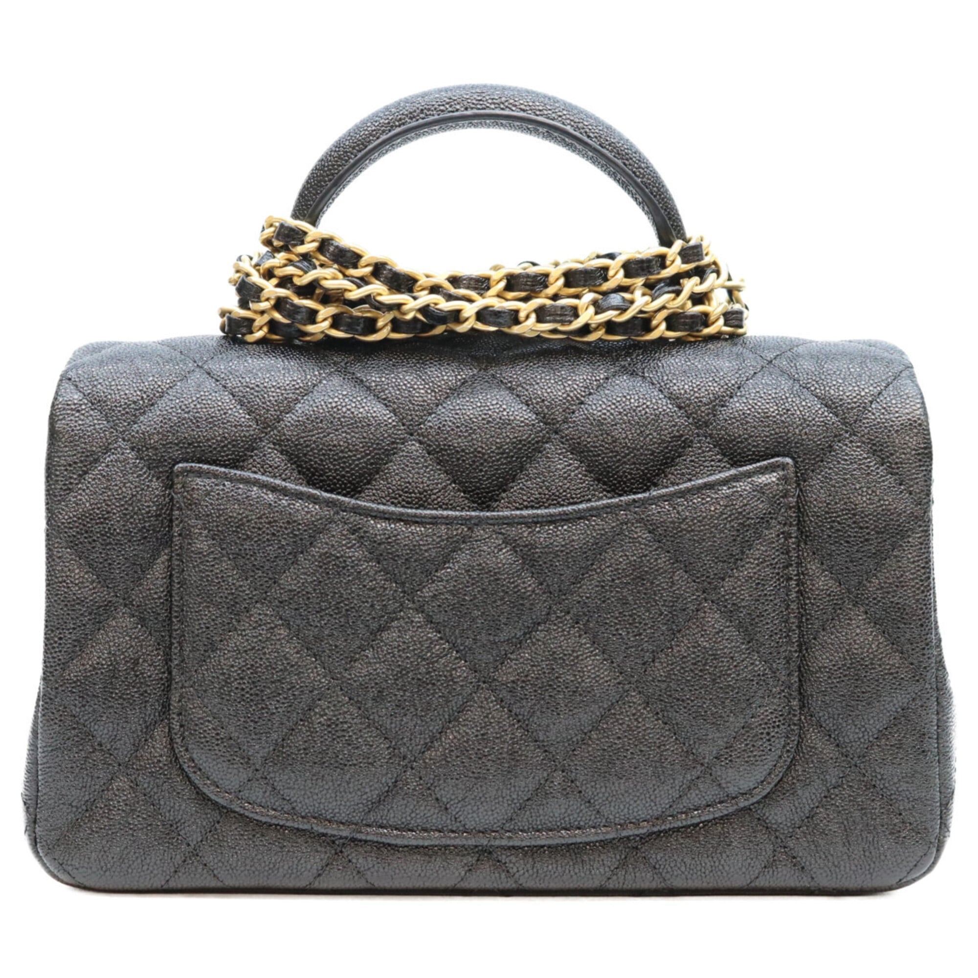 Chanel Black Grained Calfskin Shoulder Bag (Pre-Owned)