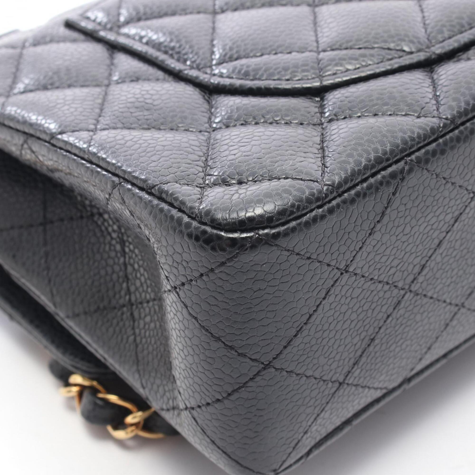Chanel Matelasse Black Grained Calfskin Handbag Shoulder Bag (Pre-Owned)
