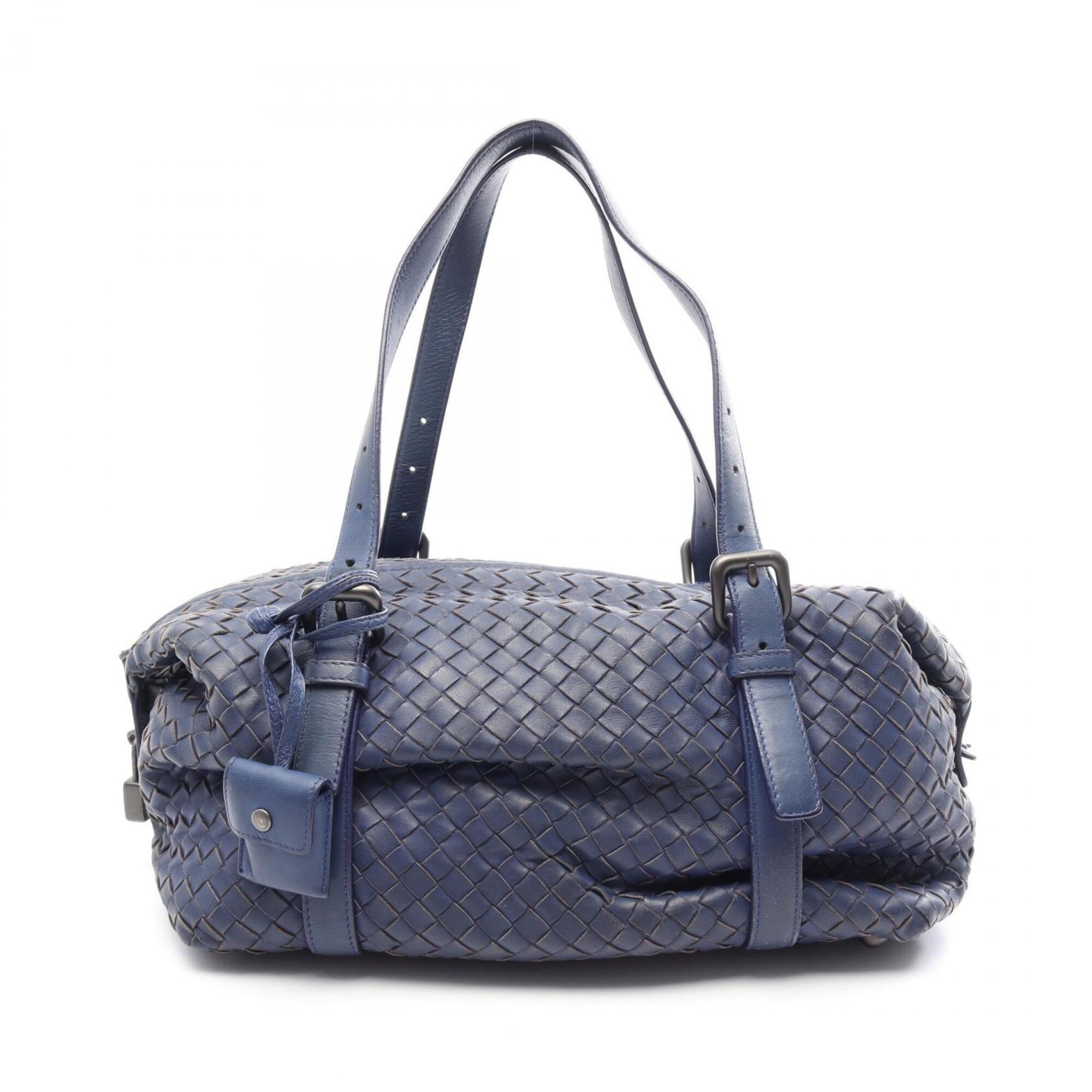 Bottega Veneta Navy Leather Handbag (Pre-Owned)