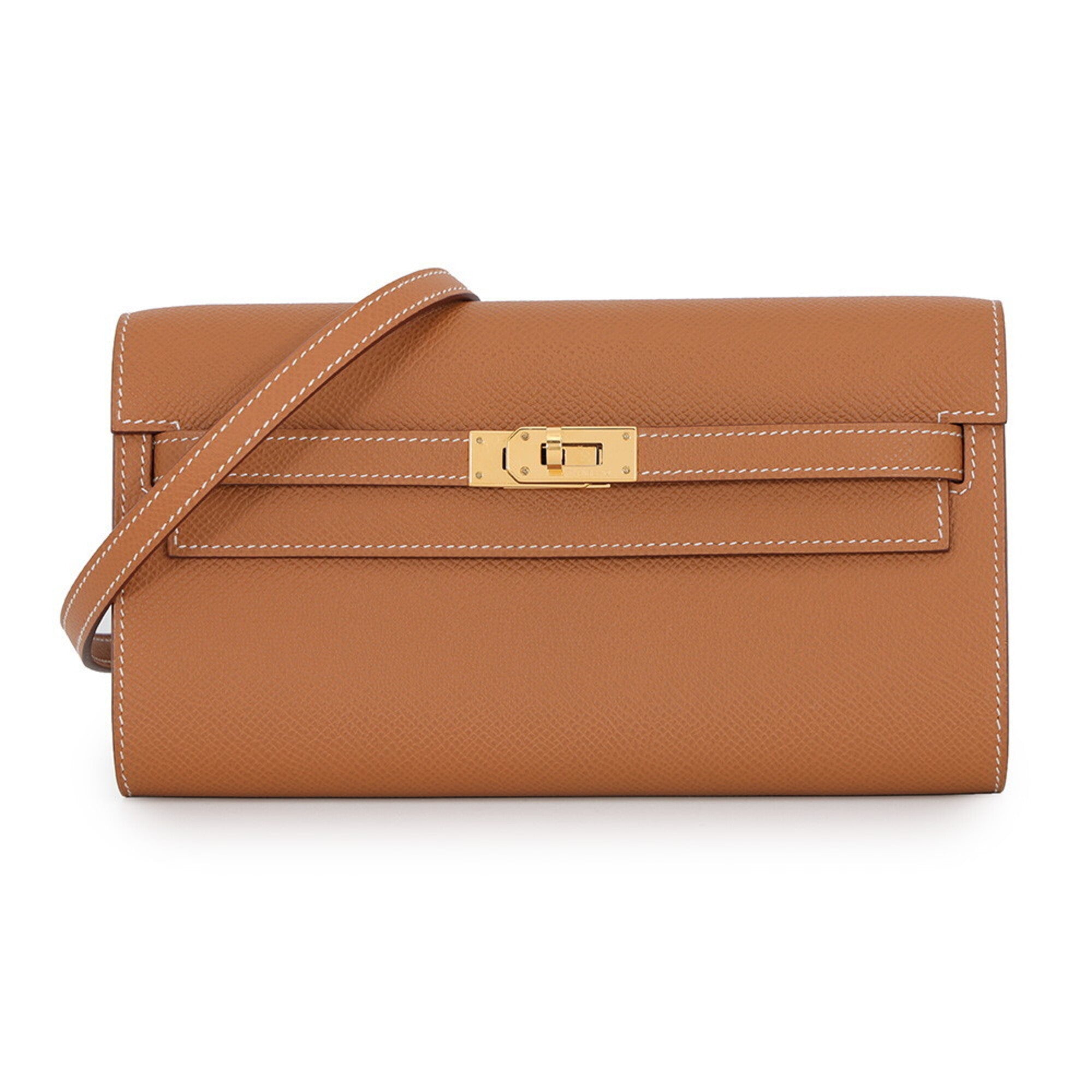 Hermes Kara Gold Epsom Leather Long Wallet (Bi-Fold) (Pre-Owned)
