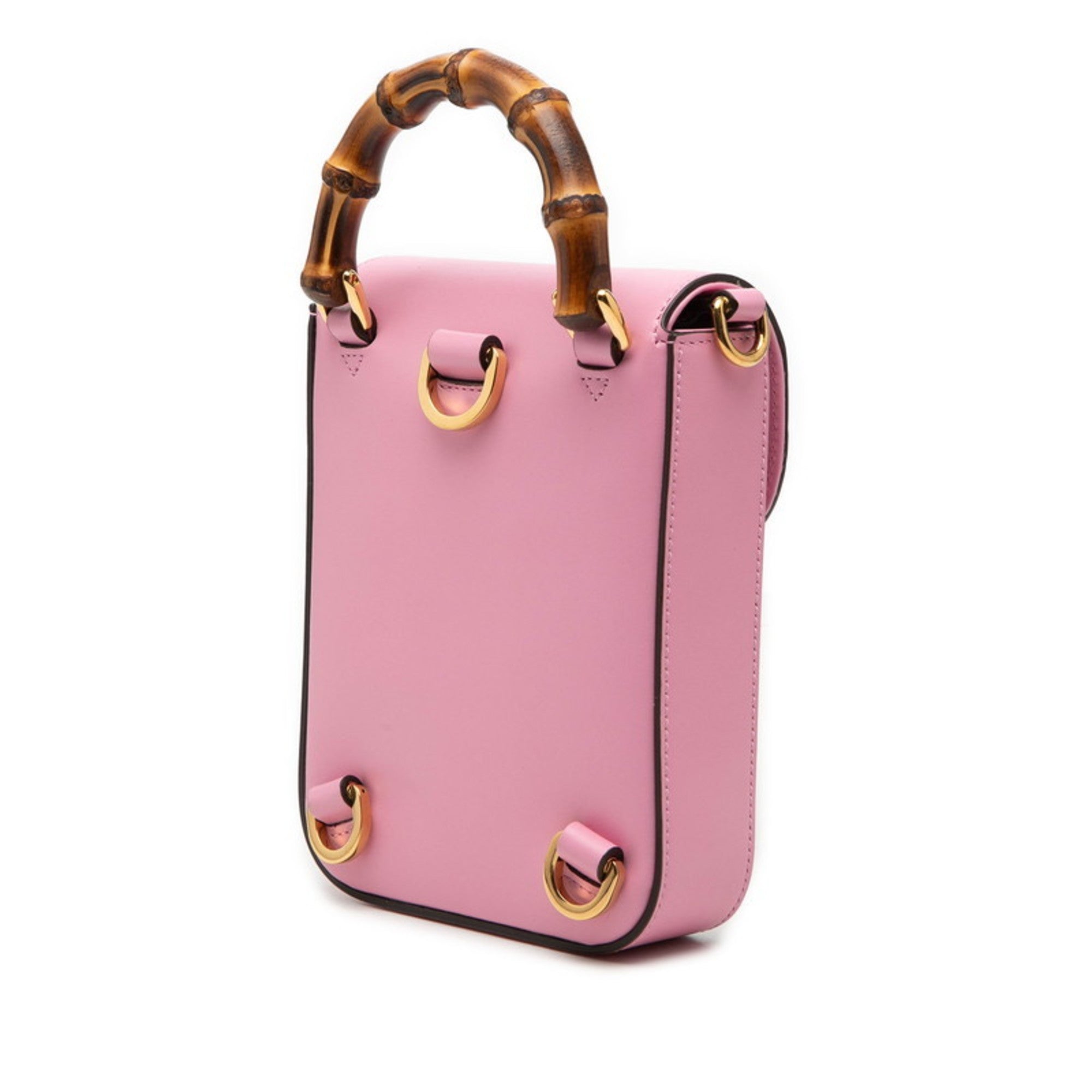 Gucci Pink Leather Handbag Shoulder Bag (Pre-Owned)