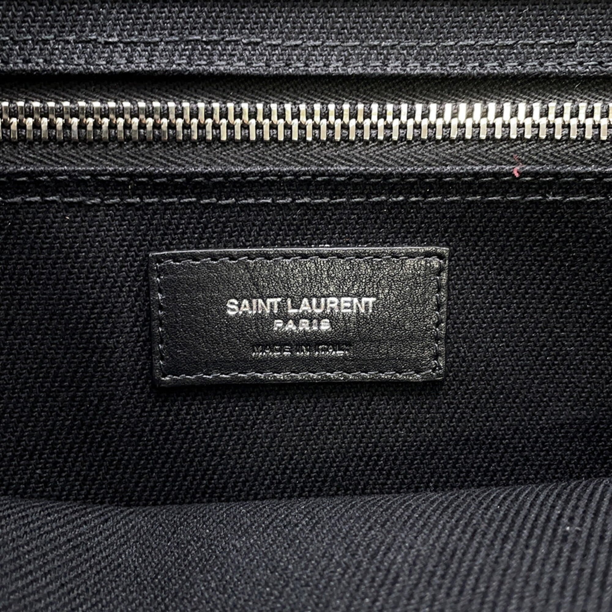 Yves Saint Laurent Black Canvas Handbag Tote Bag (Pre-Owned)