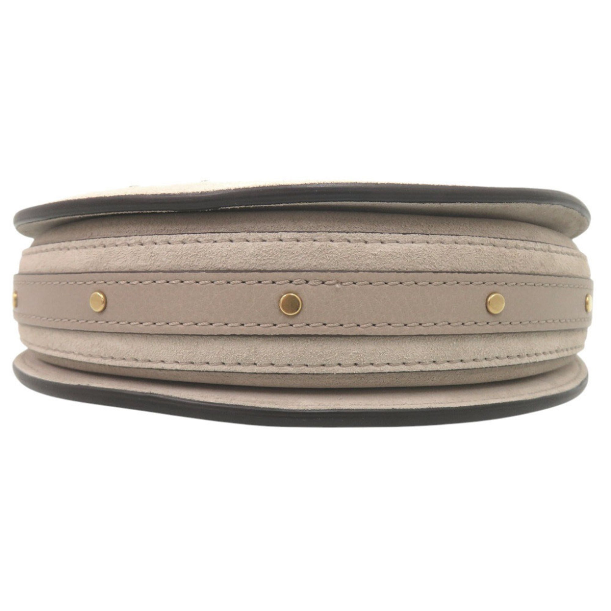 Chloé Gray Beige Suede Leather Handbag Shoulder Bag (Pre-Owned)