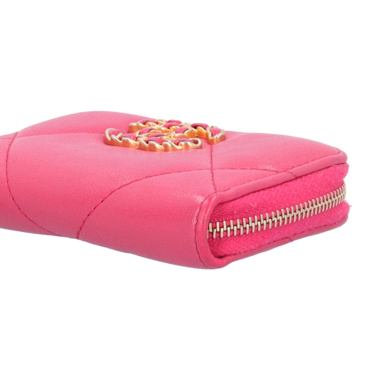 Chanel Pink Leather Coin Purse/Coin Case (Pre-Owned)