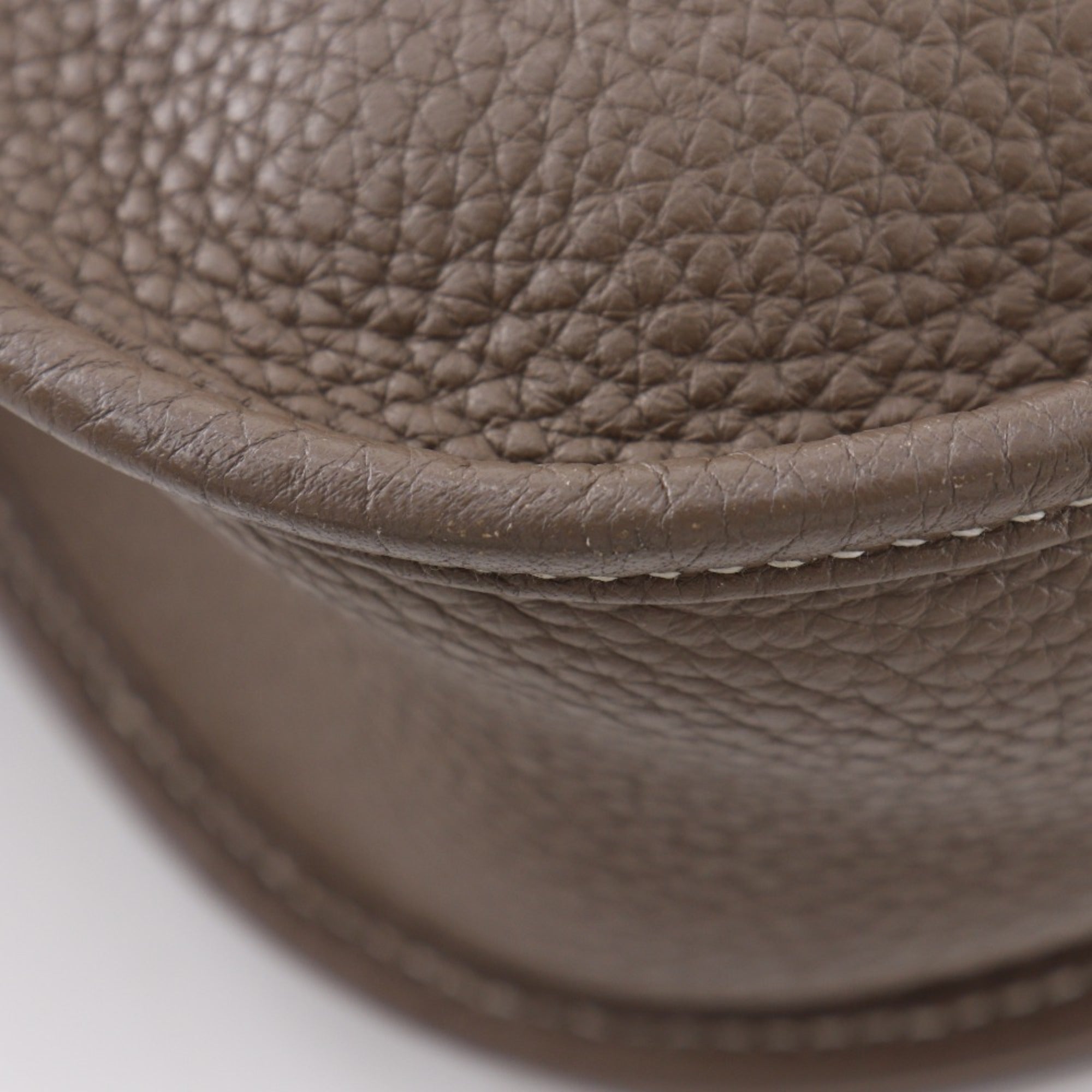 Hermes Etoupe Gray Gray Taurillon Clemence Leather Shoulder Bag (Pre-Owned)