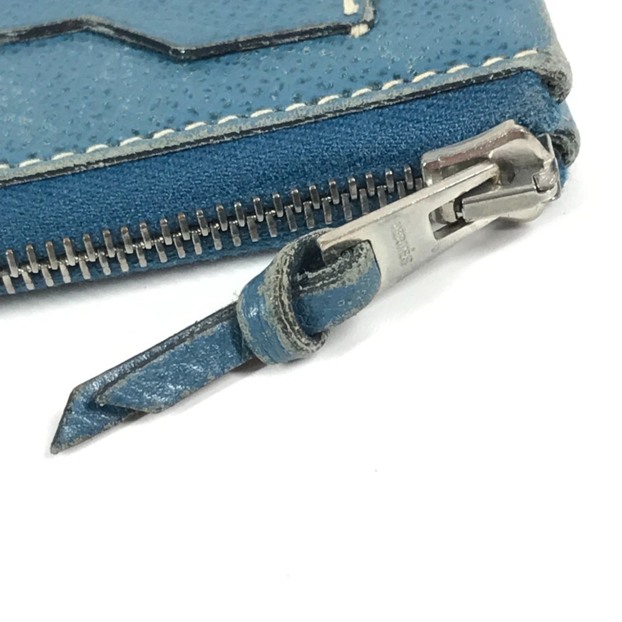 Hermes Blue Epsom Leather Clutch Bag Pouch (Pre-Owned)