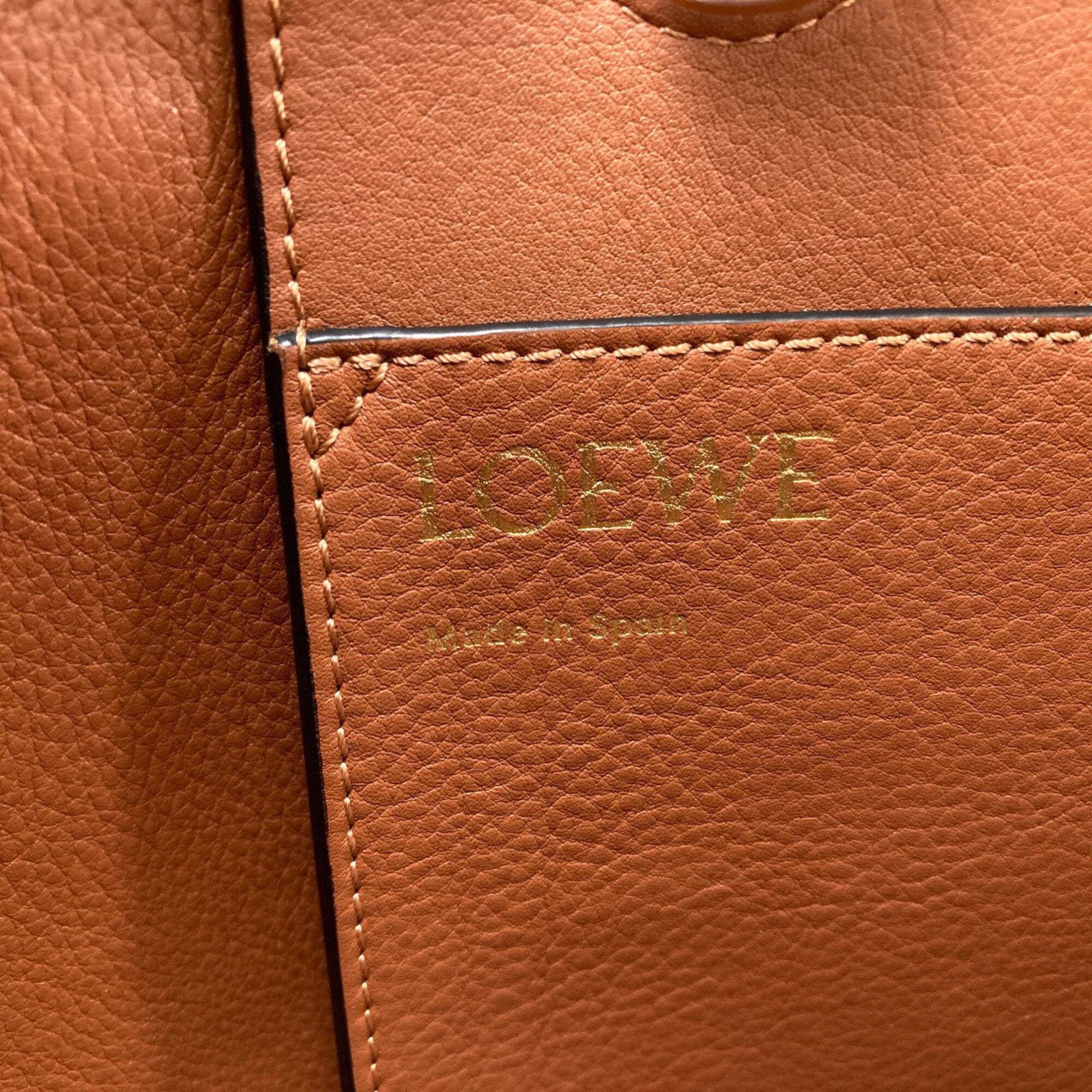 Loewe Brown Navy Wool Tote Bag (Pre-Owned)