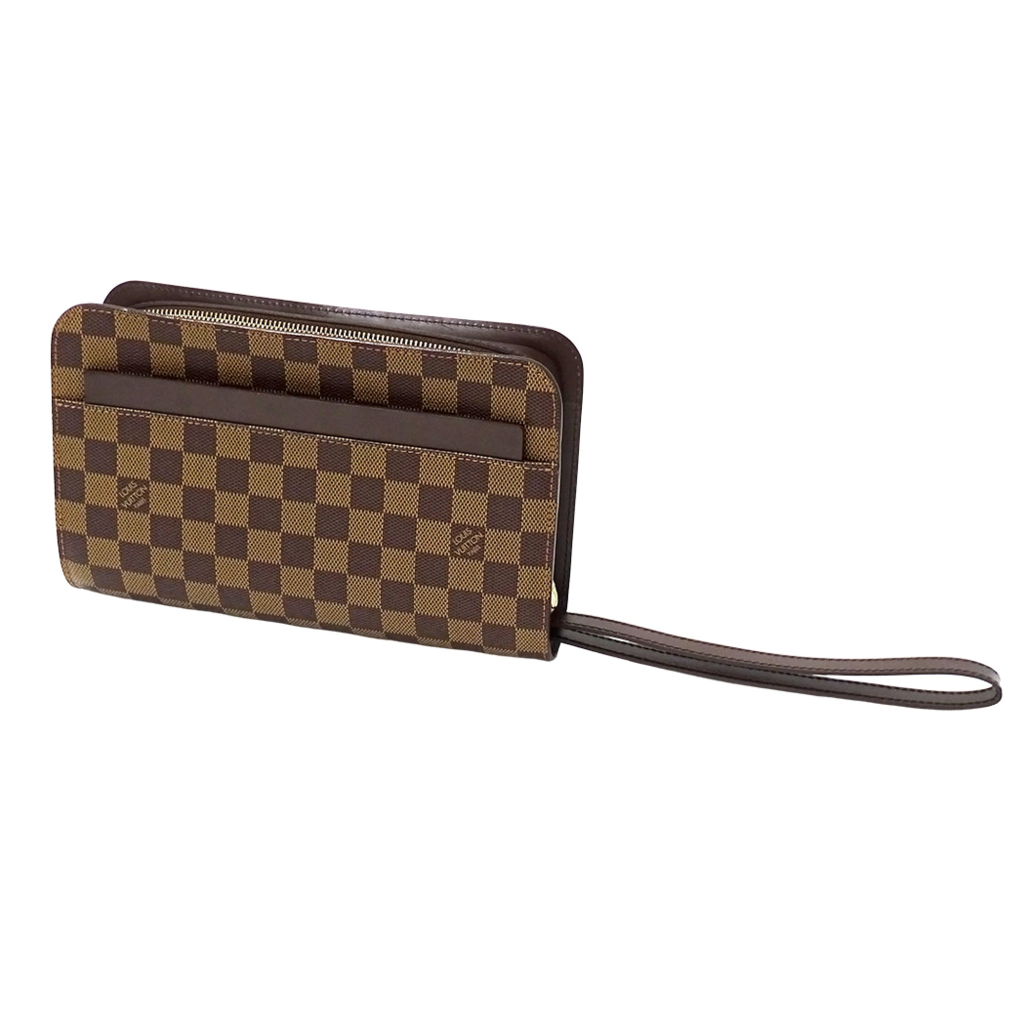 Louis Vuitton Brown Damier Canvas Galle Damier Canvas Clutch Bag Handbag (Pre-Owned)