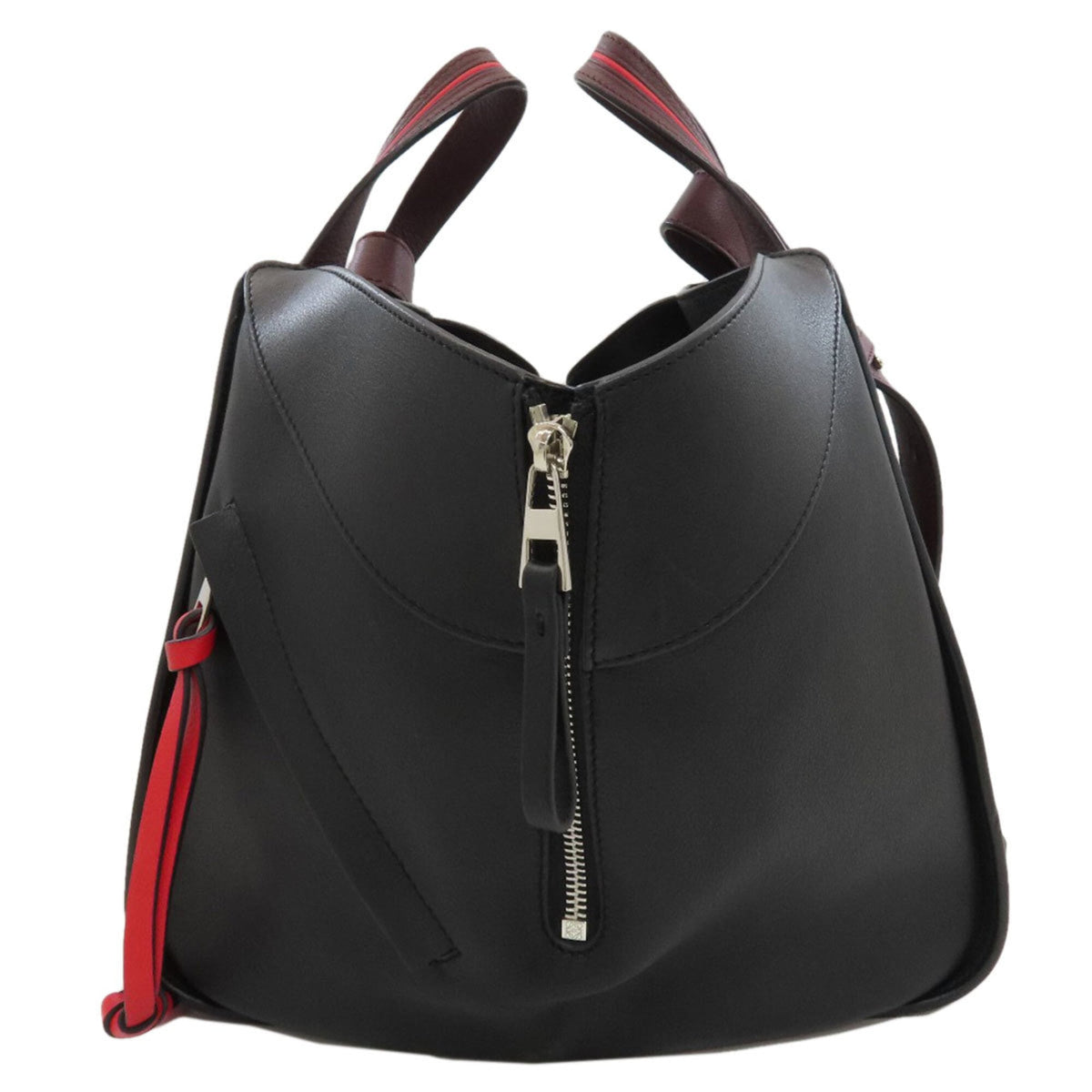 Loewe Black Red Color Leather Handbag (Pre-Owned)